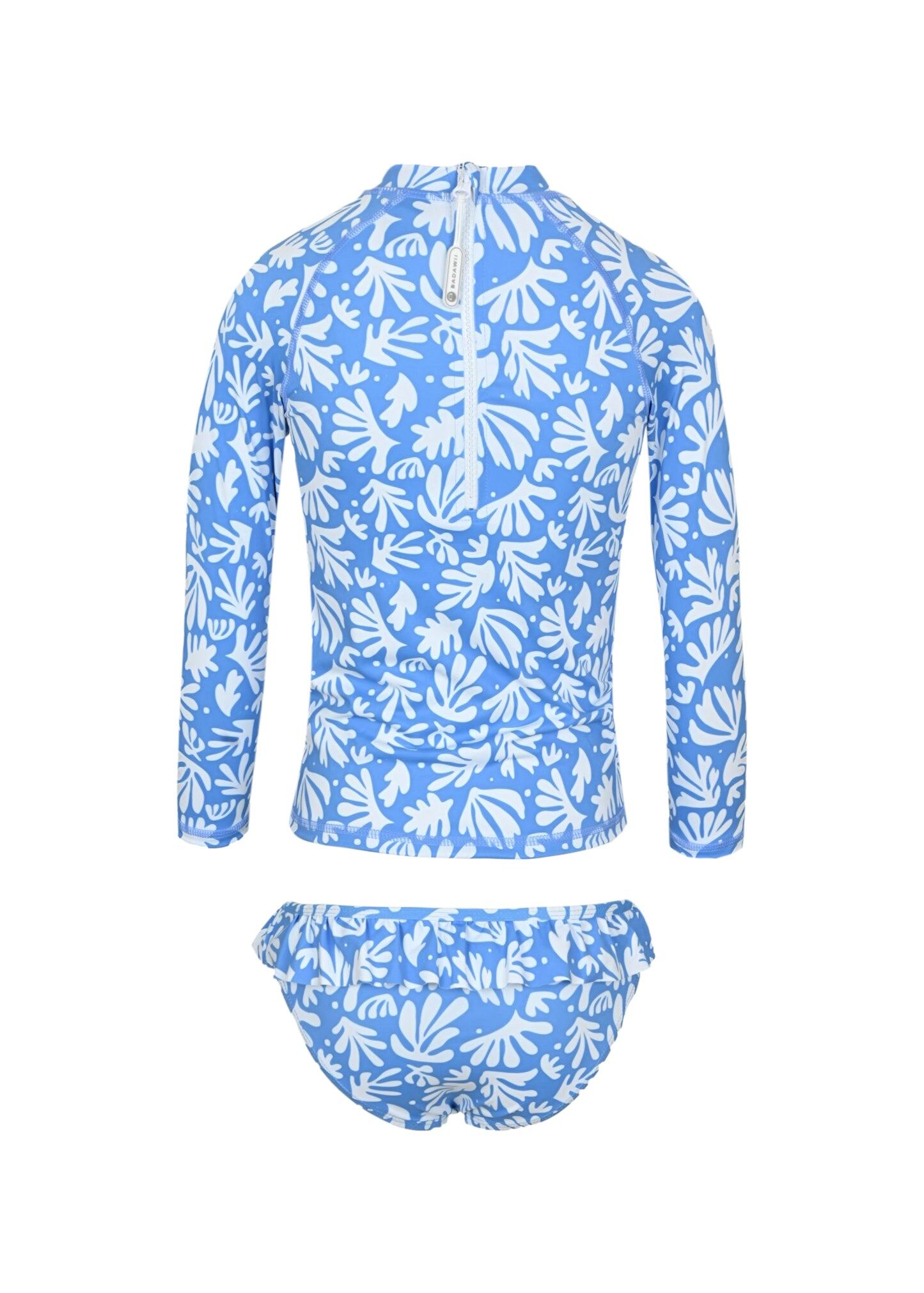 Girl Set Long Sleeve Deep Blue Corals - Set