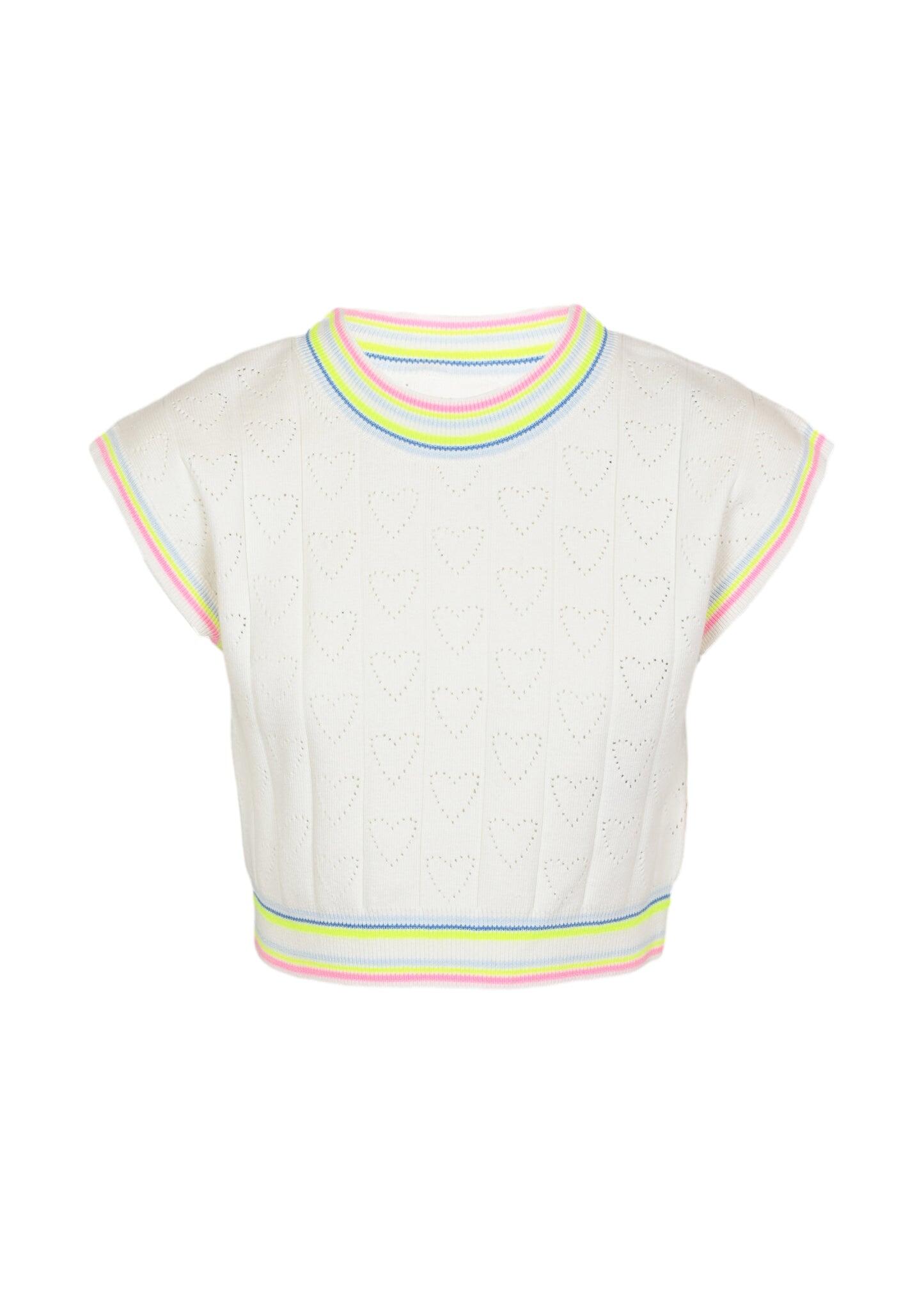 Girls Ivory Heart Top and Skirt Set - Set