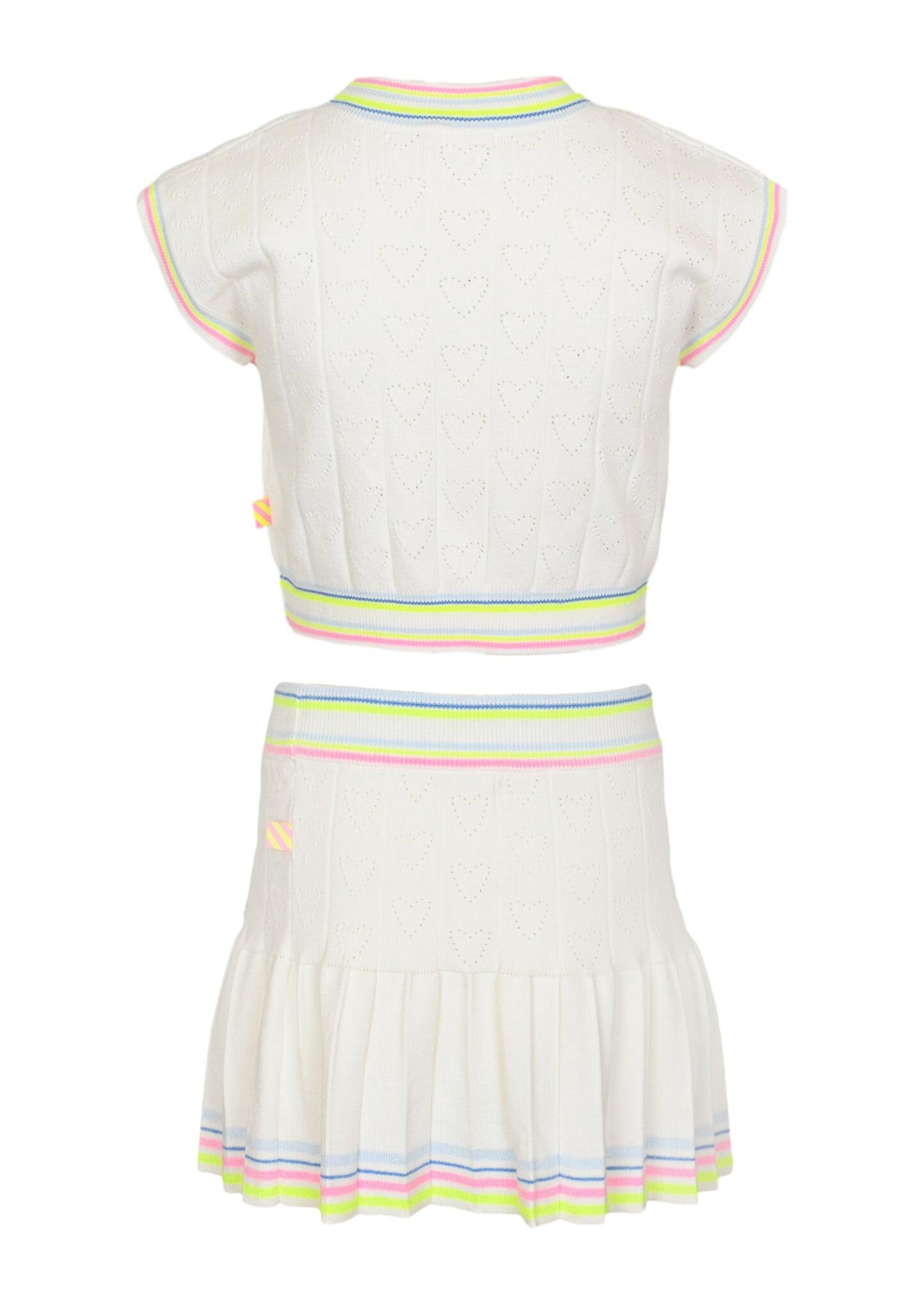 Girls Ivory Heart Top and Skirt Set - Set