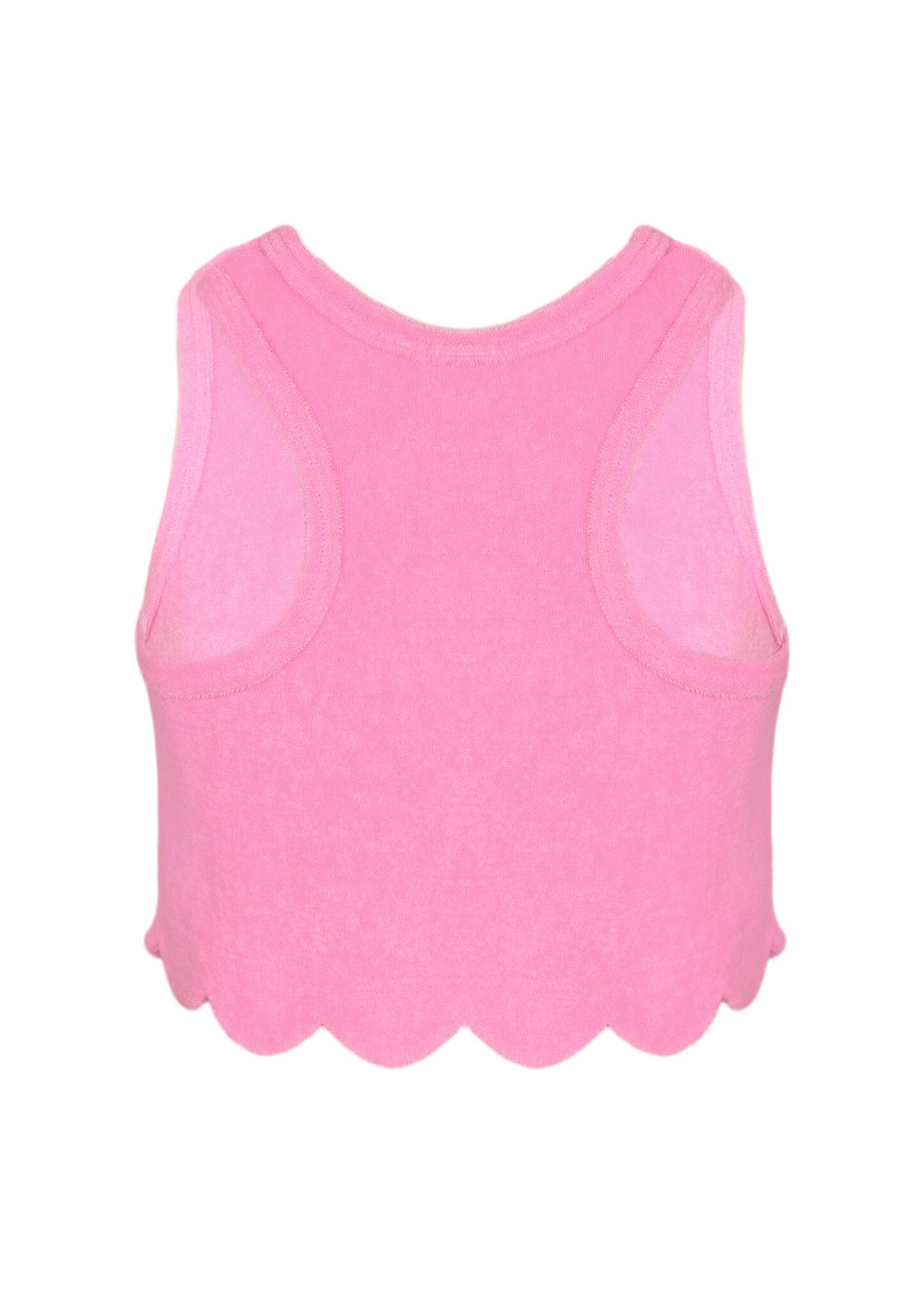 Sequin Trimmed Terry Cloth Tank Top and Short - Set