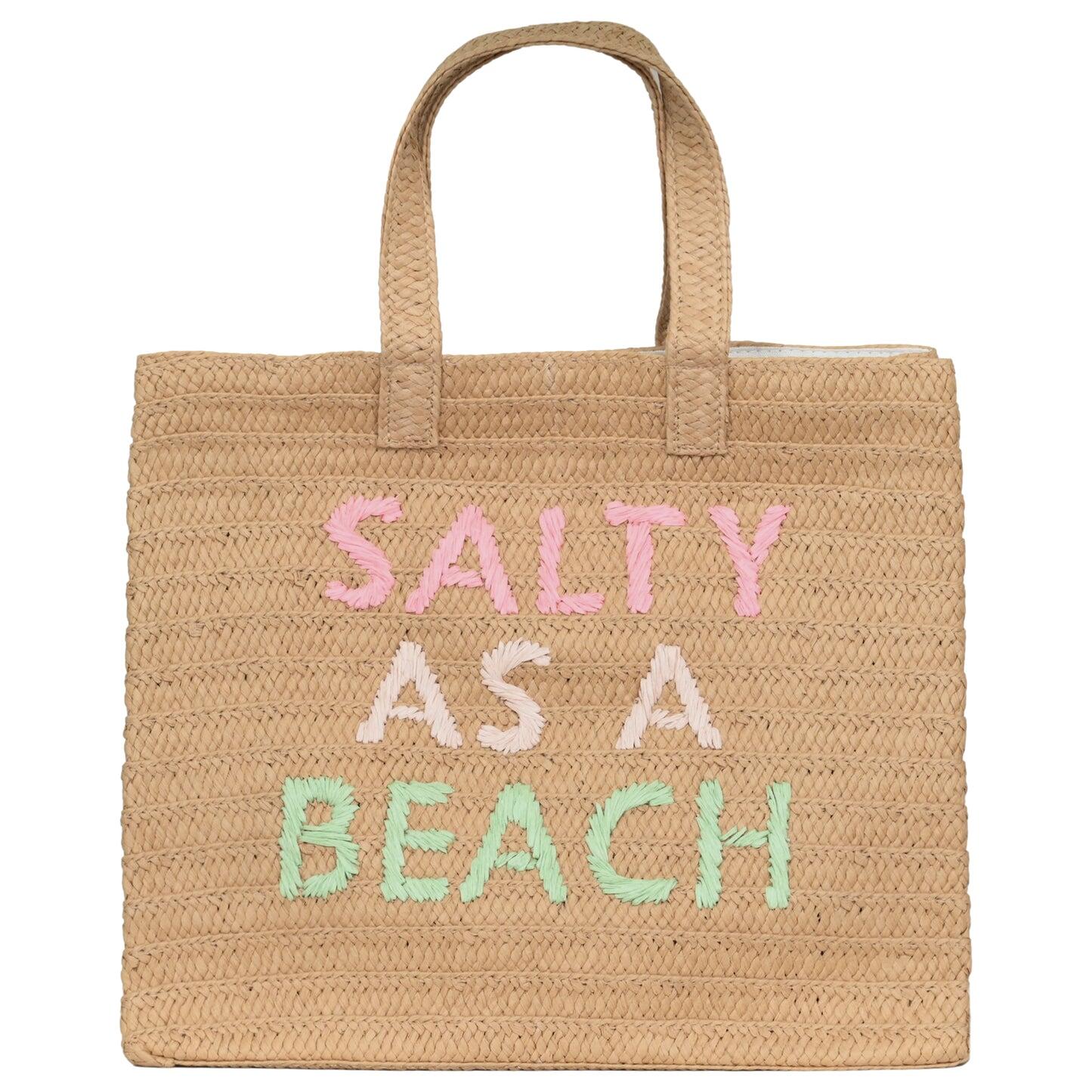 Salty As a Beach Tote Bag Mint Rainbow