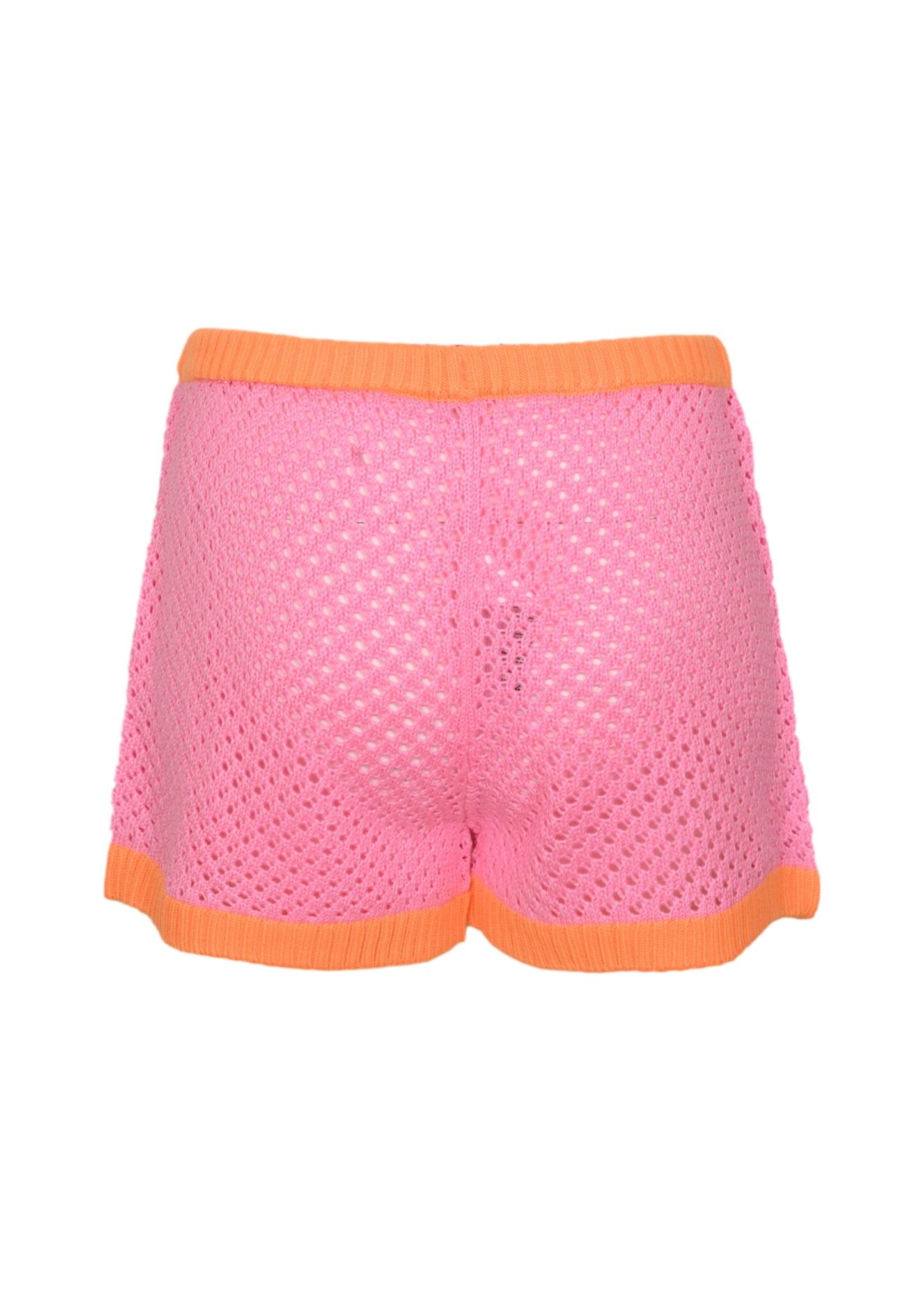 Open Knit Top and Short Set - Set