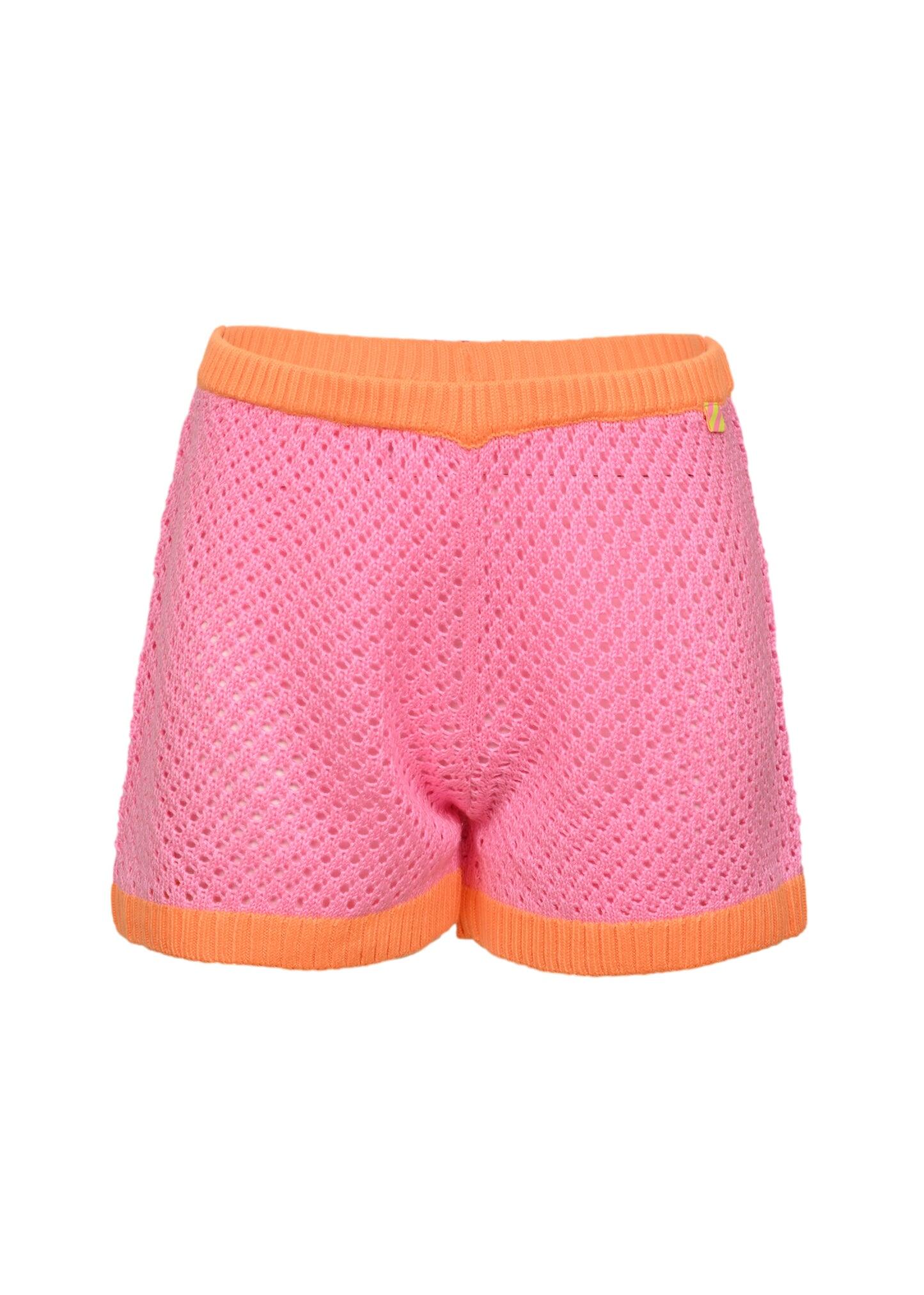 Open Knit Top and Short Set - Set