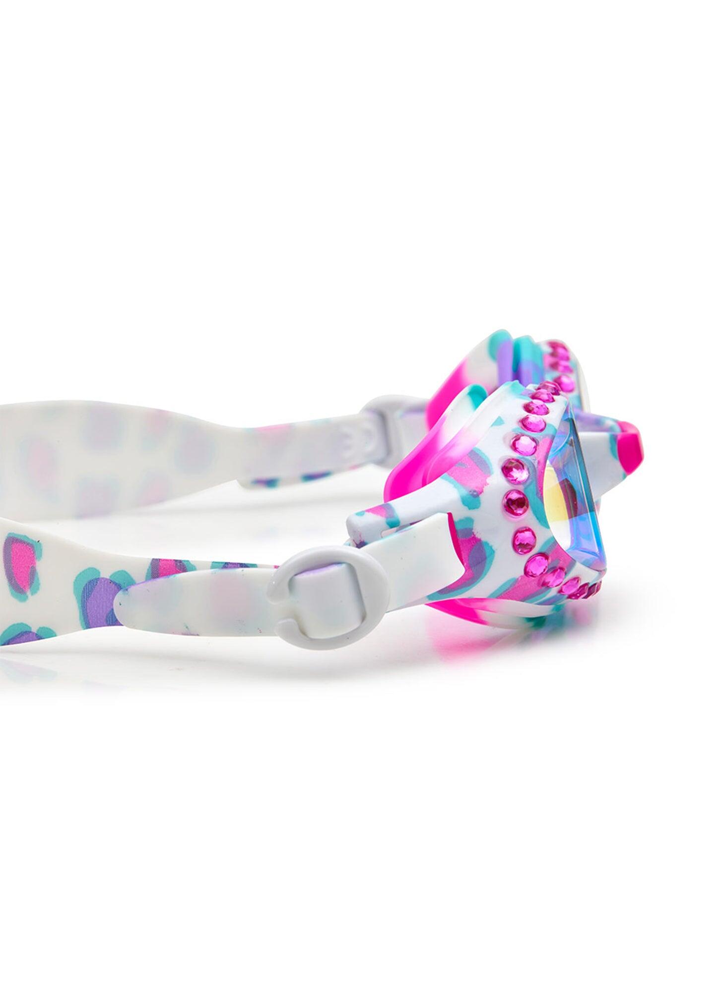 Purrincess Pink Cati B Cheetah Printed Frame Swim Goggles - Goggles