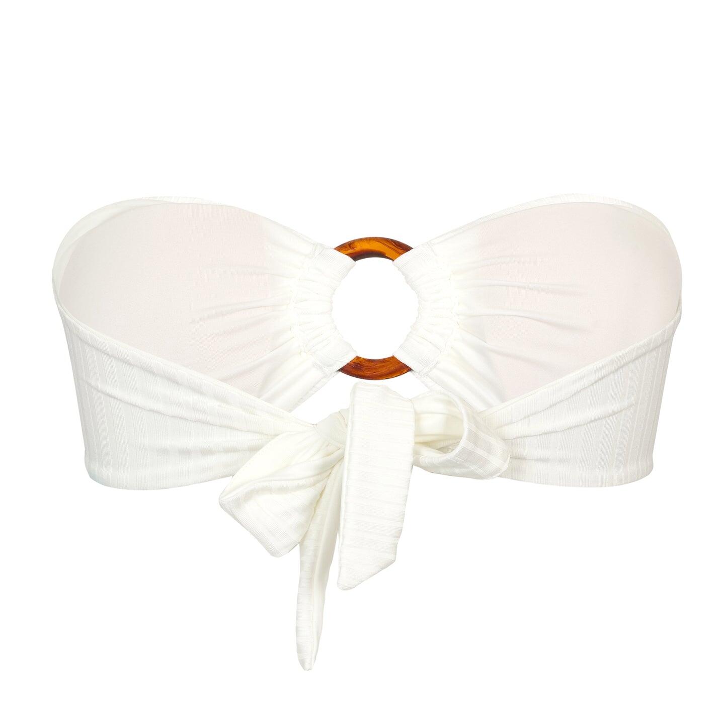 Brisbane Bikini Top Ivory Ribbed - Bikini Top