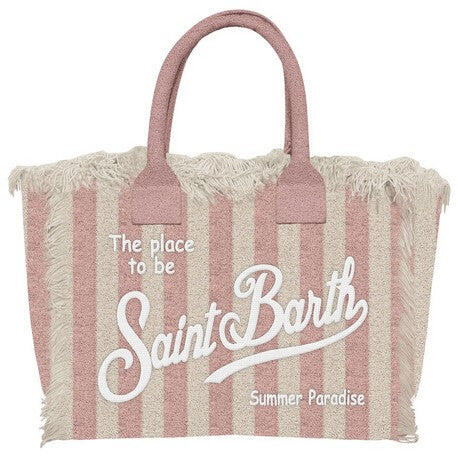 Colette Sponge Terry Stripes Cream & Pink Bag
