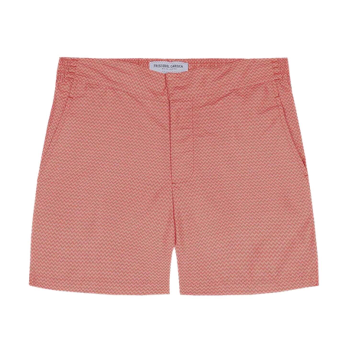 Mens Printed Swim Shorts in Terracotta