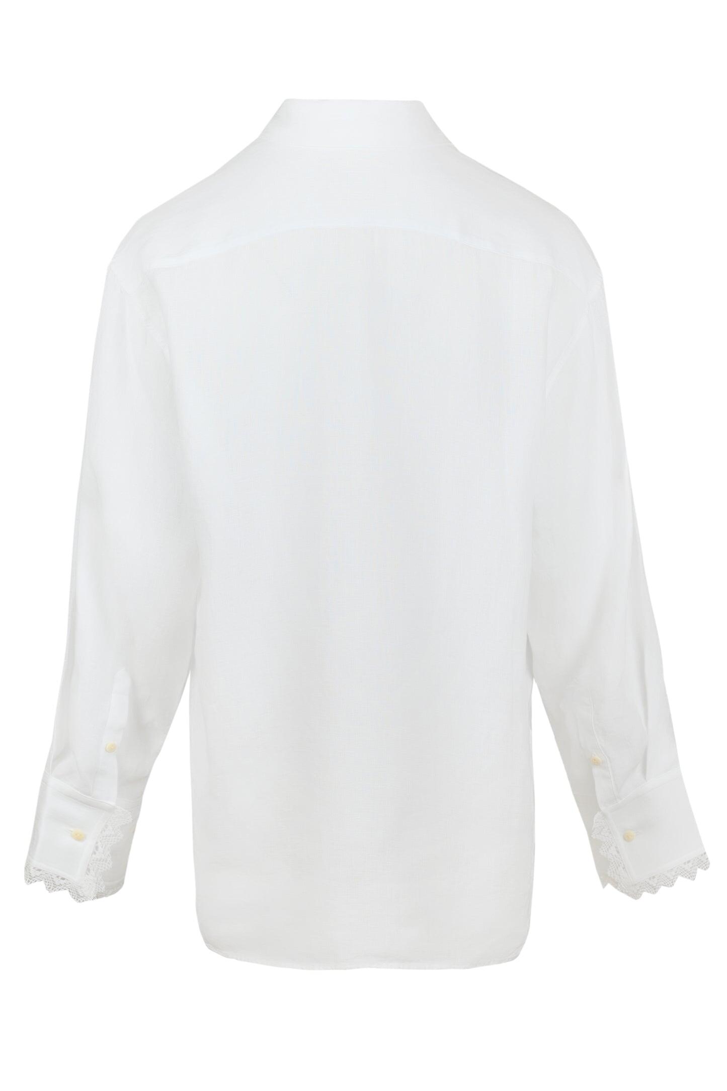 White Shirt with Lace - Top