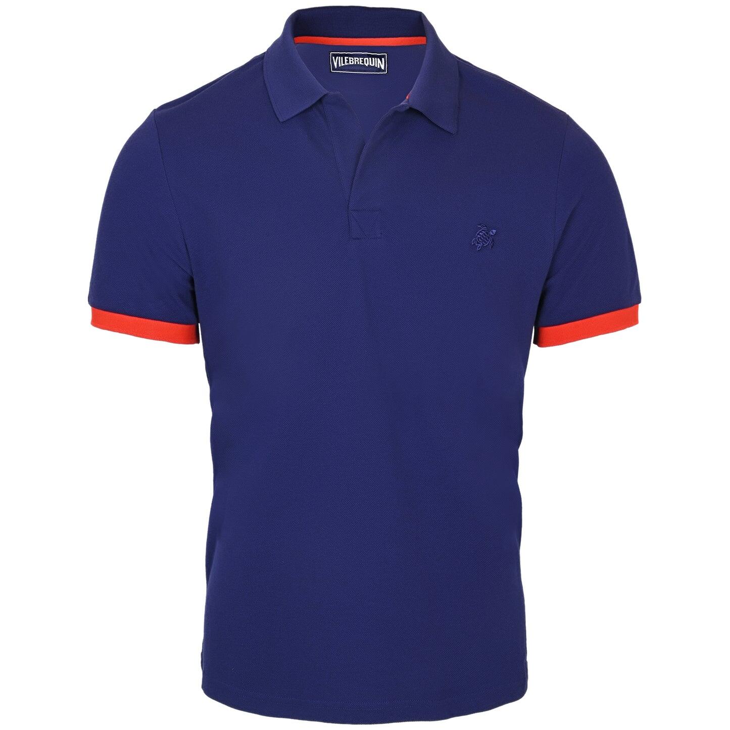 Palatin Polo Shirt Solid Navy Blue/Red - Polo Shirt