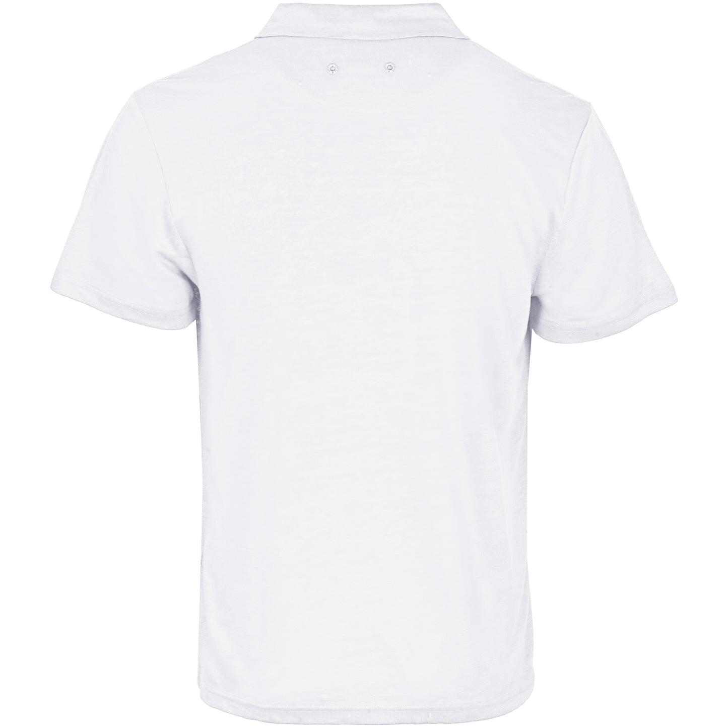 Men Linen Jersey Polo Shirt Solid White - Polo Shirt