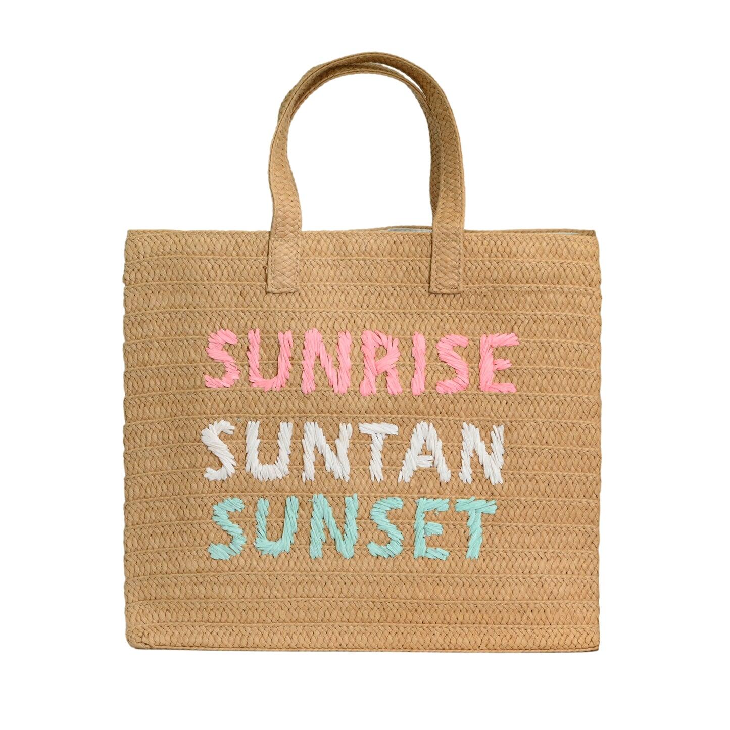 Sunrise Sunset Tote Bag Sand Mint Rainbow - ONE SIZE - Bag