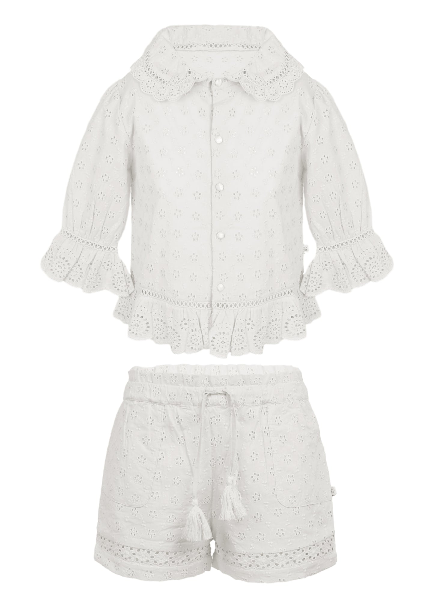 Iris Blouse and Shorts Set Ivory