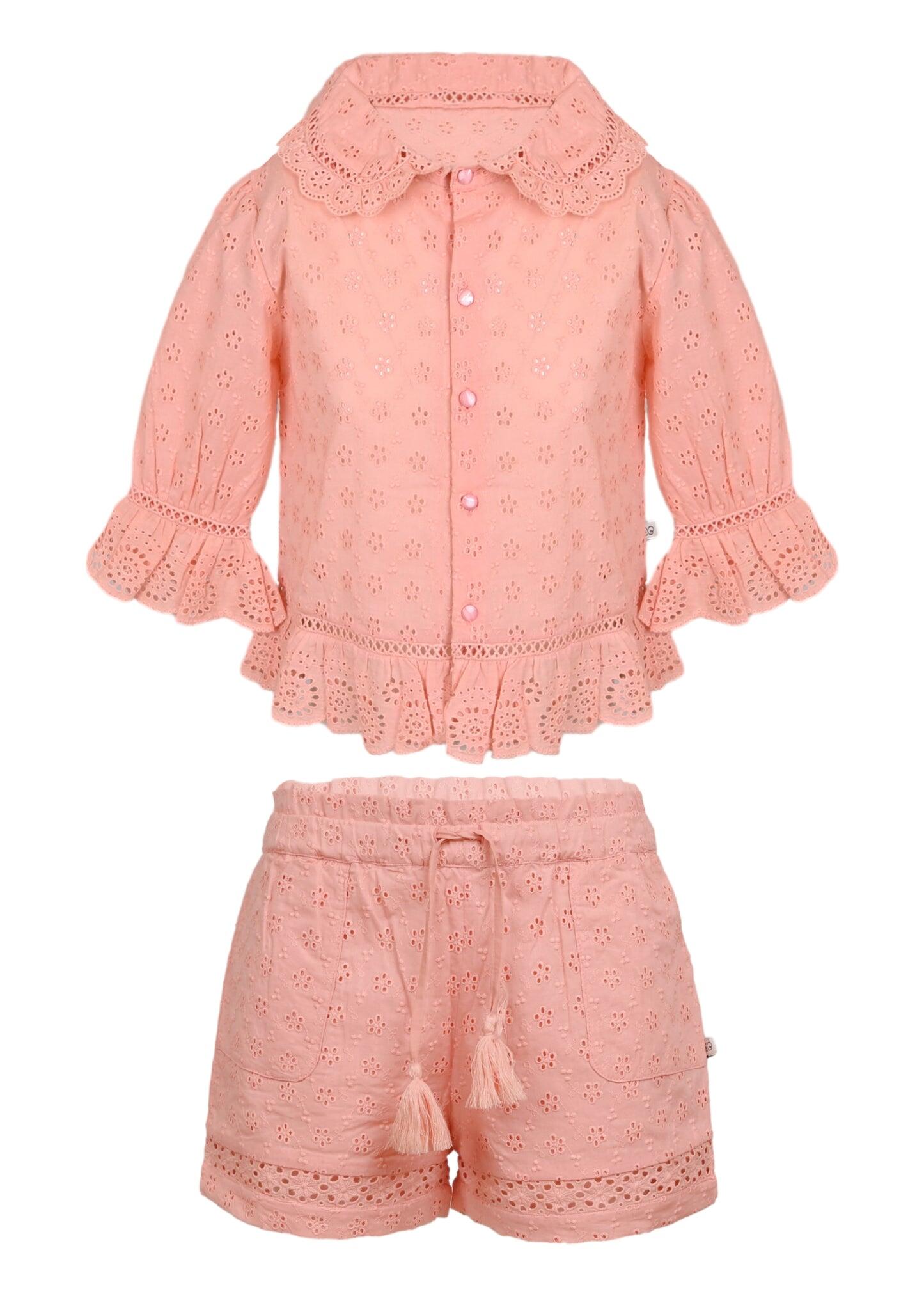 Iris Blouse and Shorts Set Strawberry