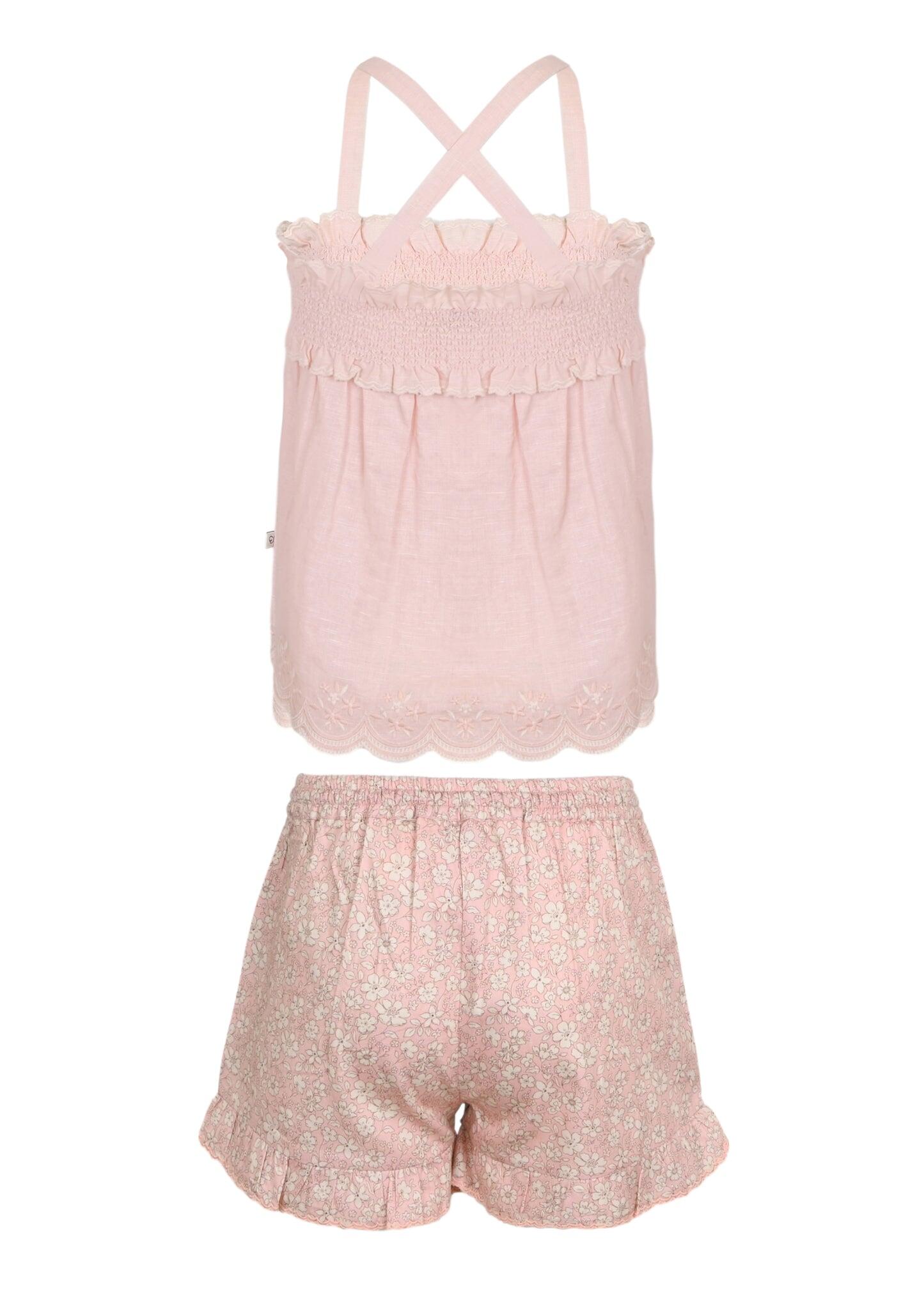 Olivia Blouse and Shorts Set Pink Sand