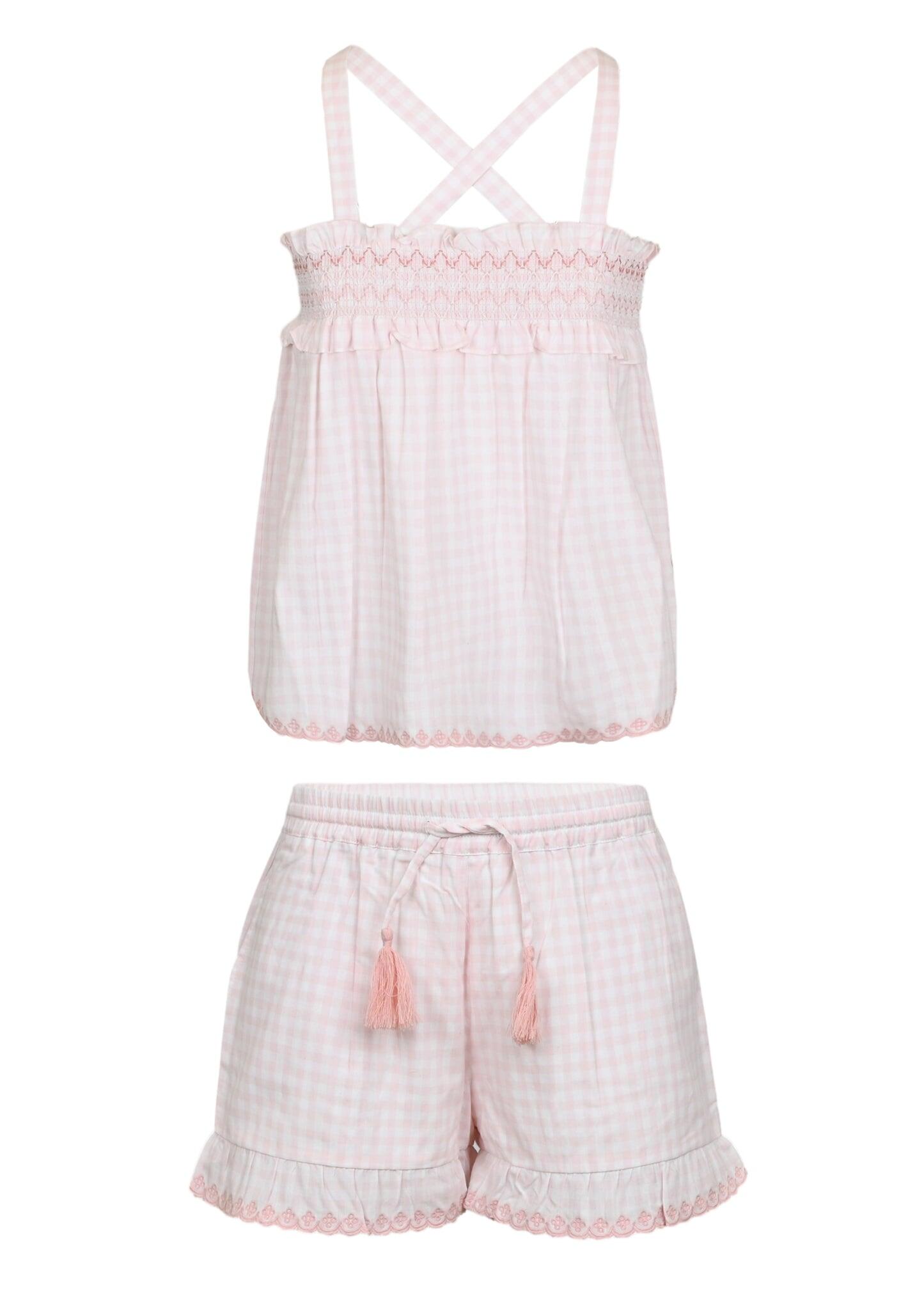 Olivia Blouse and Shorts Set Soft Pink