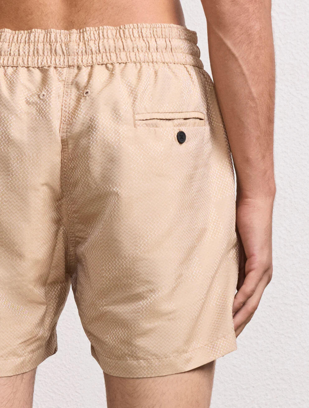 Rio Copa Check Print Jacquard Swimshorts Sand - Swim Shorts