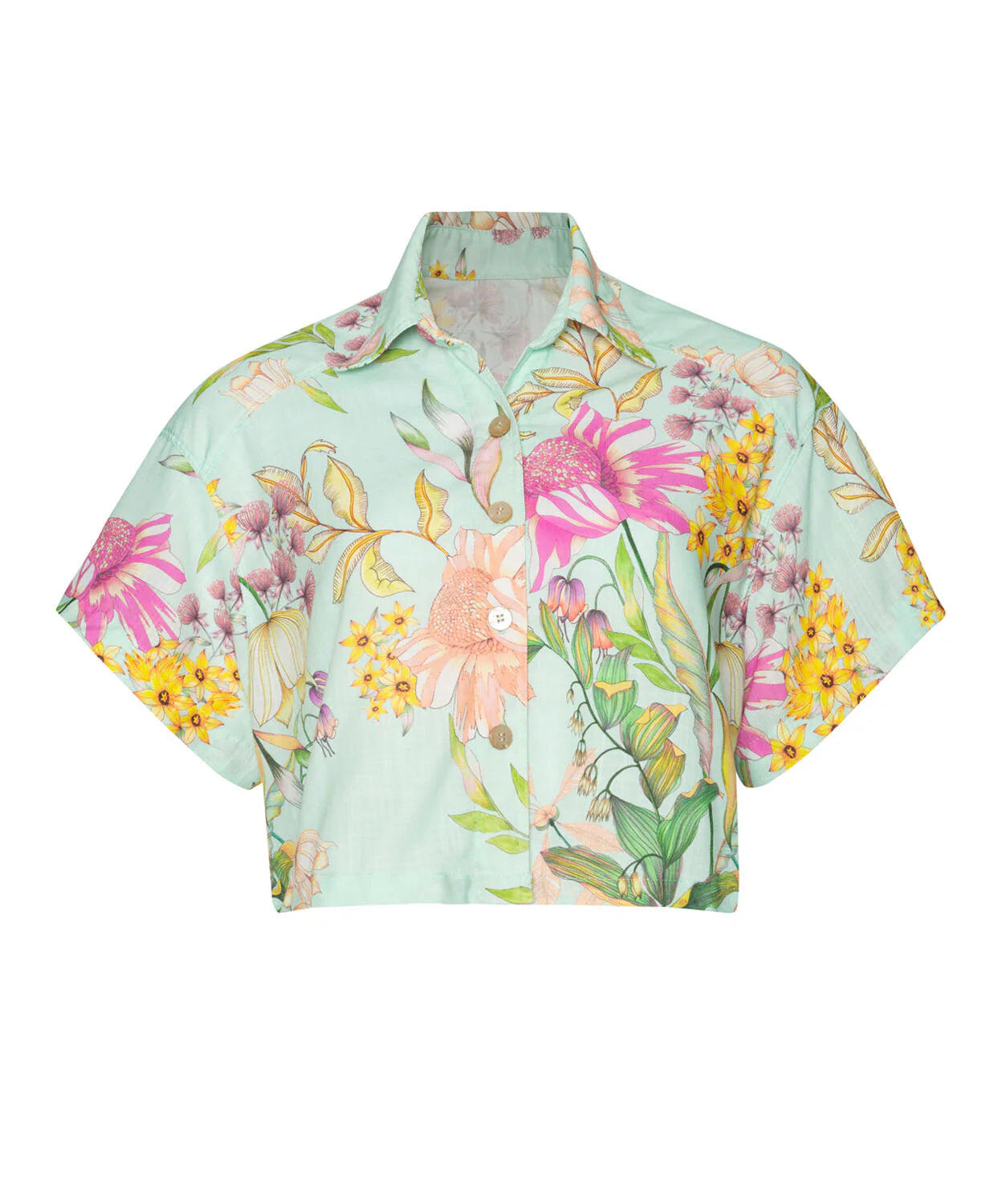 Darcy Button Crop Top Floret