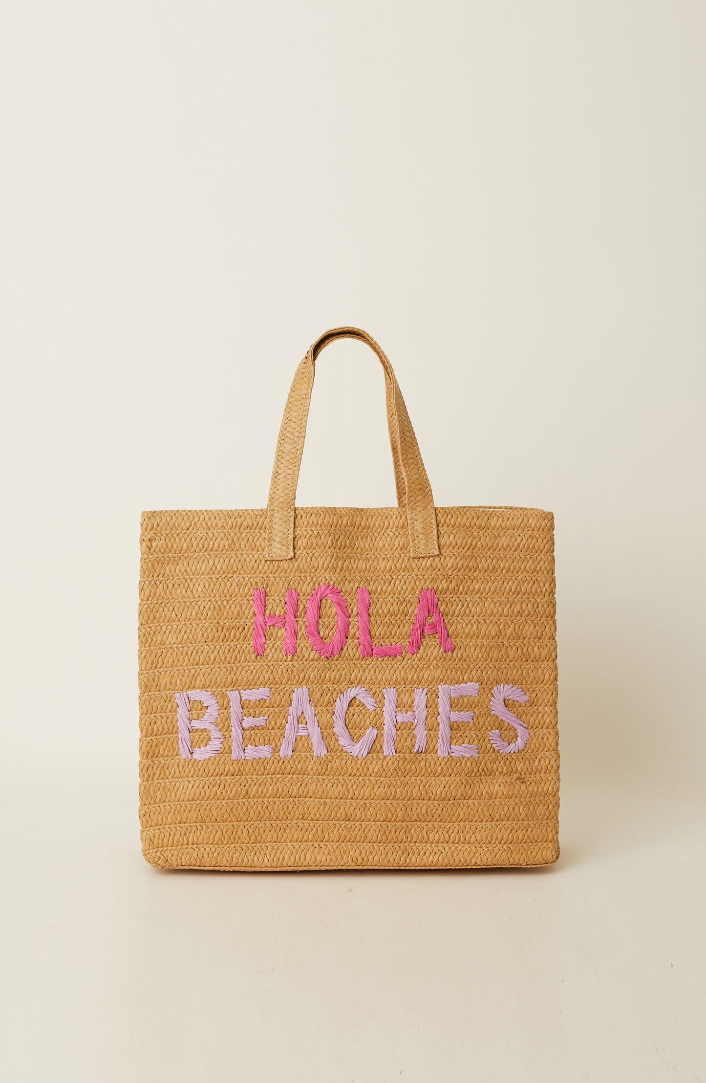 Hola Beaches Tote Bag Sand Pink Rainbow - ONE SIZE - Bag