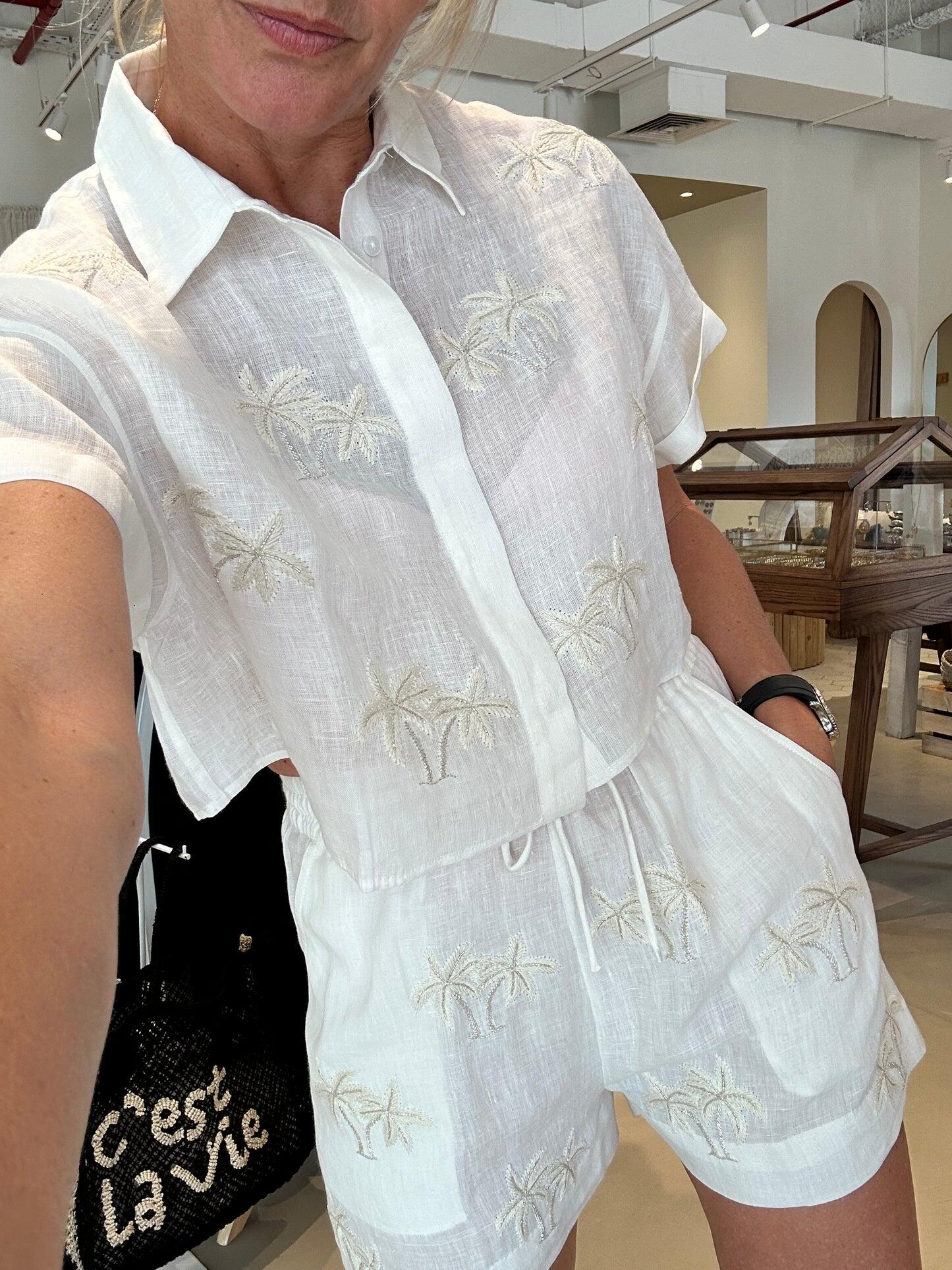 Top and Shorts Set Linen Natural - Set