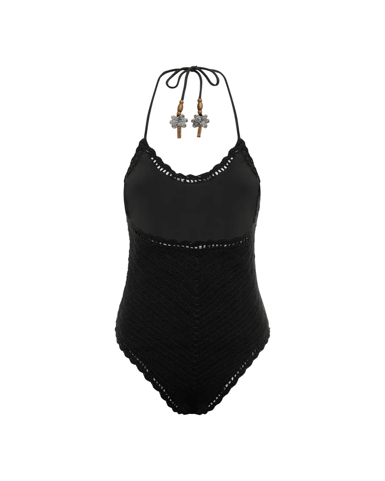 The Crochet Halter One Piece Palm Beach