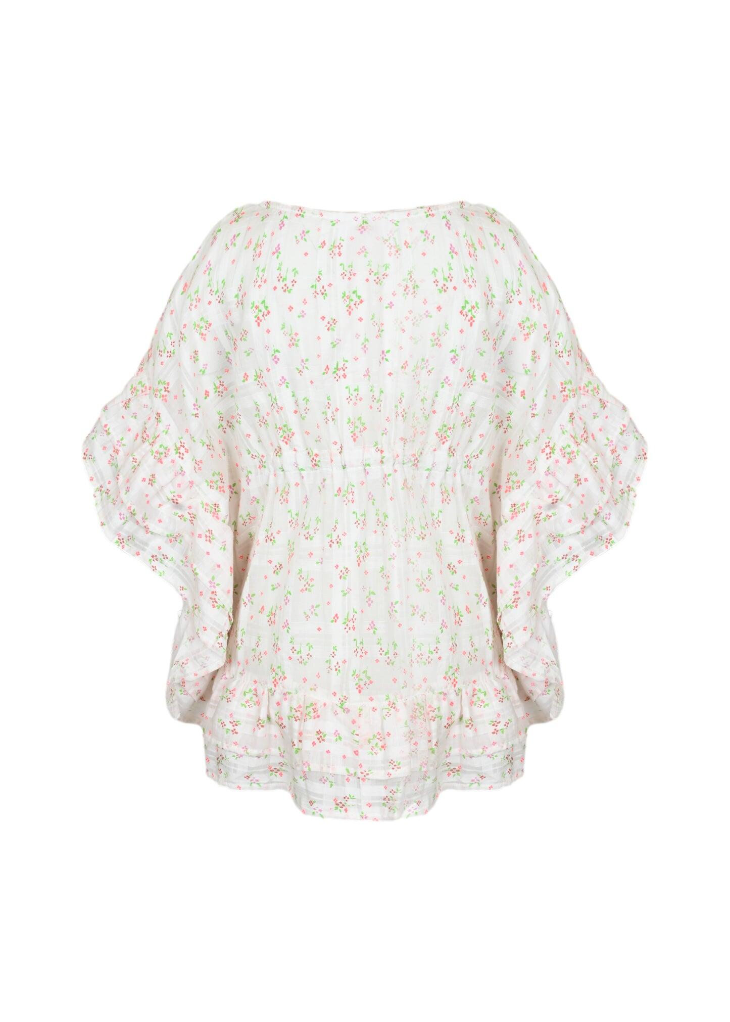 Printed Suzanna caftan with pompoms - Kaftan