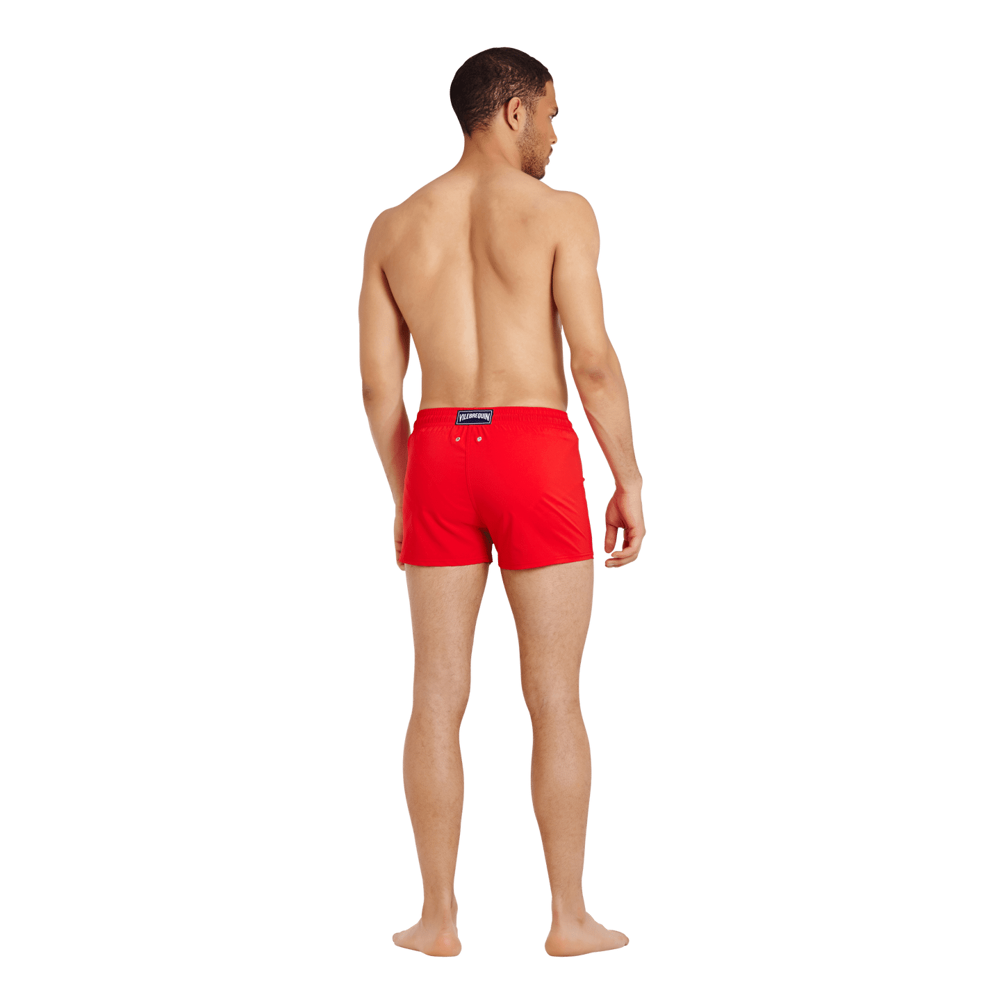 Men Fitted Stretch Swim Short Red - Men’s Swim Shorts