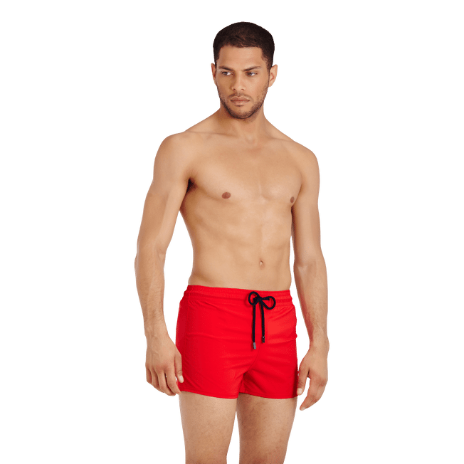 Men Fitted Stretch Swim Short Red - Men’s Swim Shorts