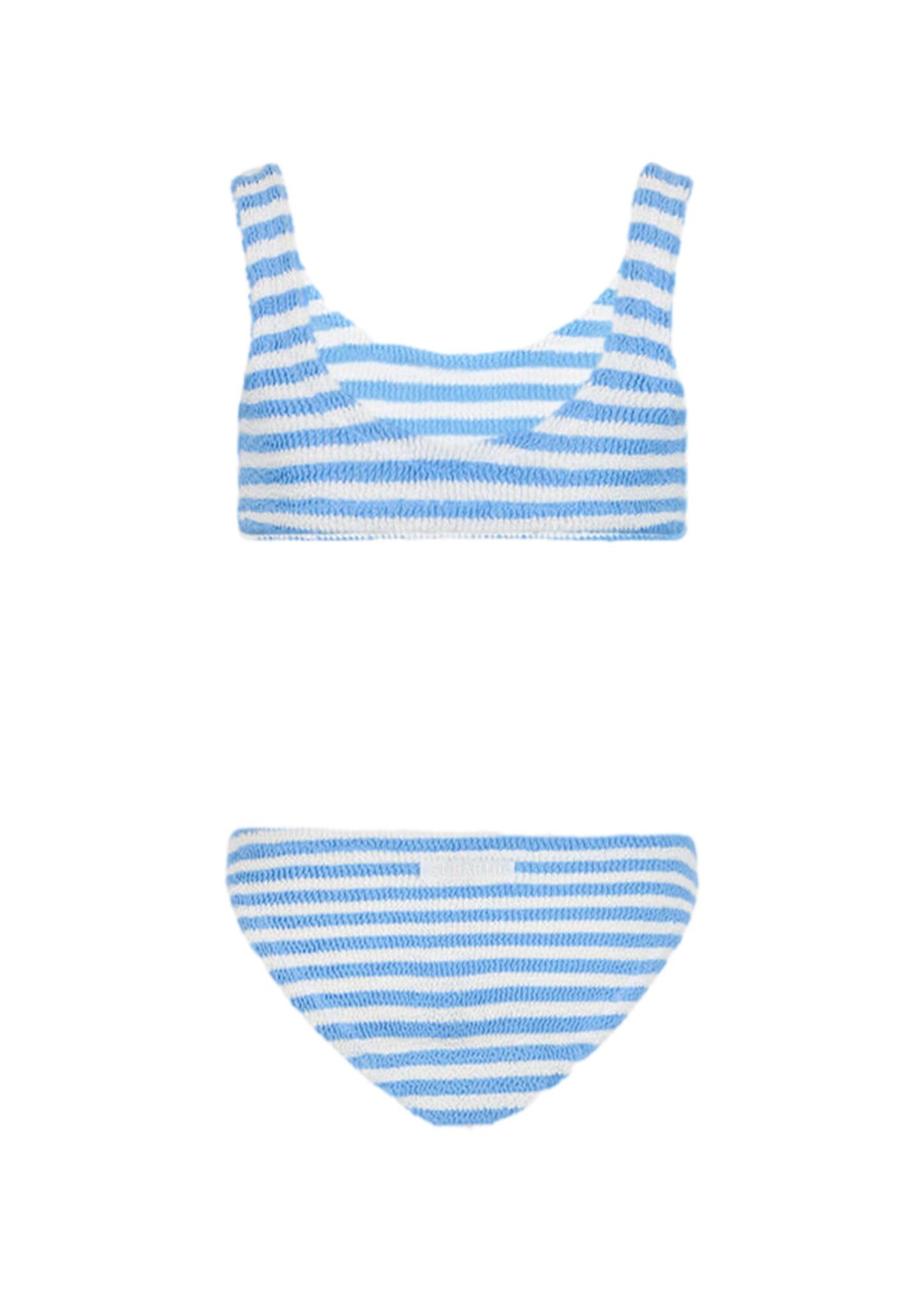 Light blue striped crinkle classic bralette bikini Baker - Bikini