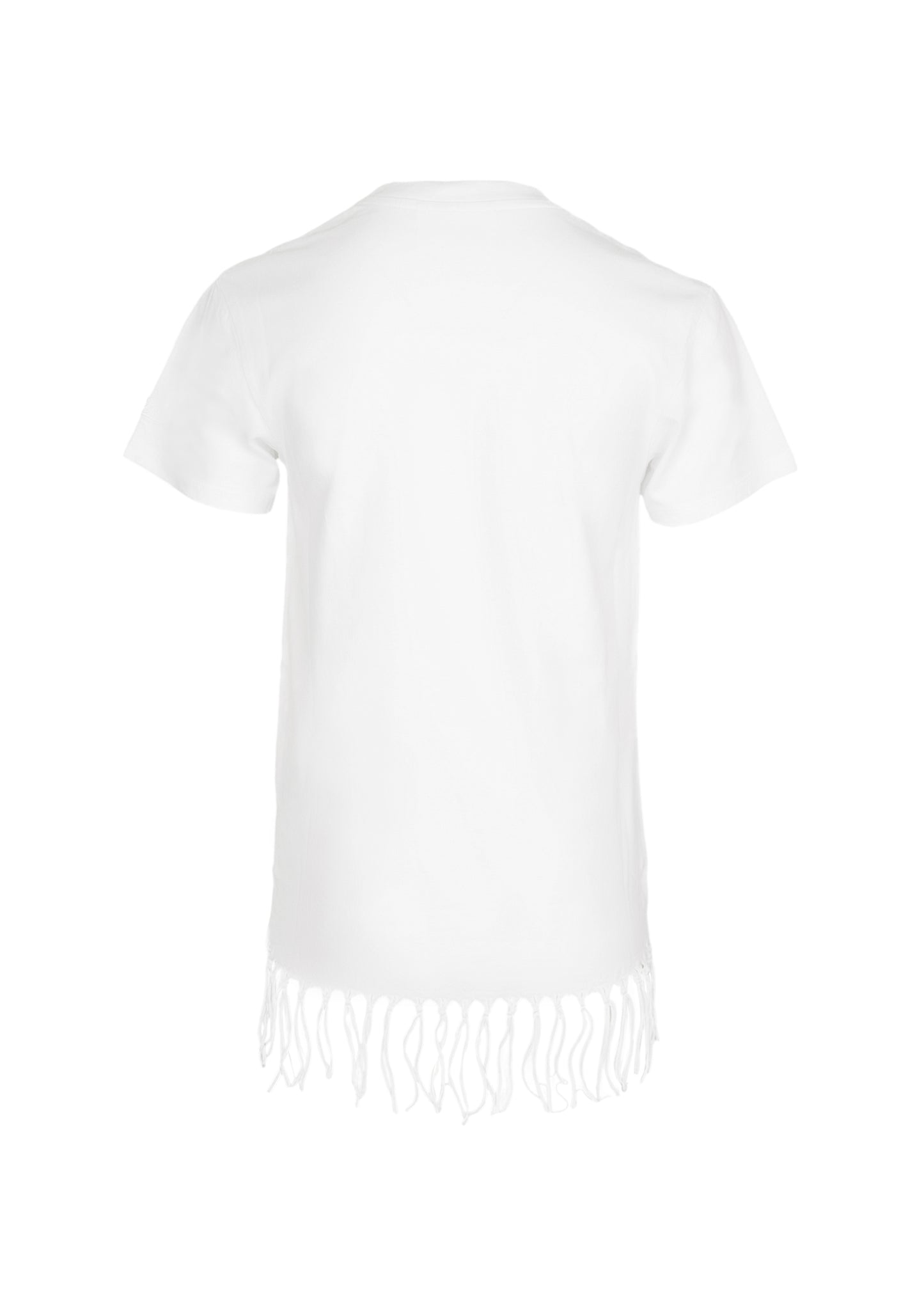Abbey Dress with Fringe Terry White