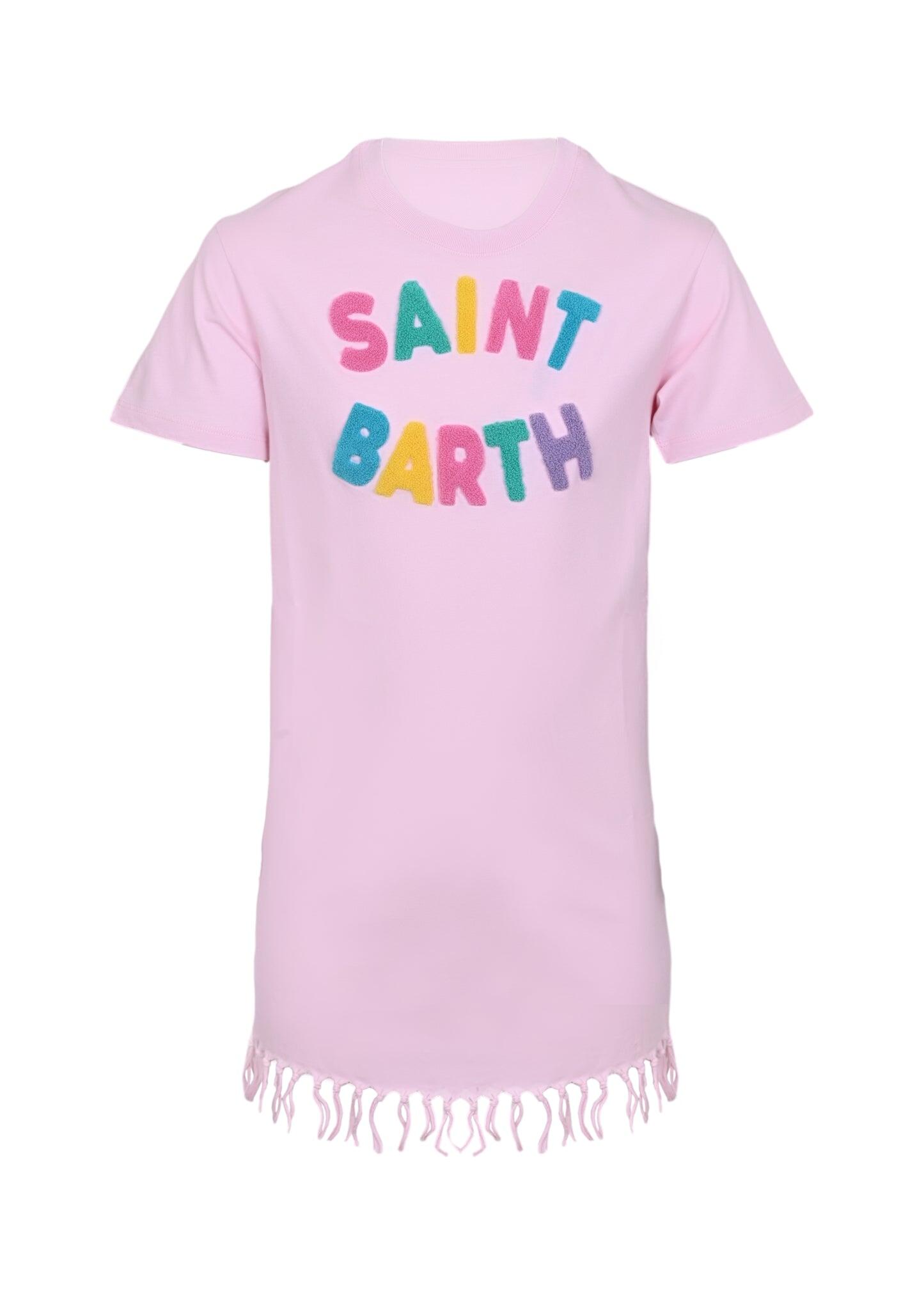 Abbey Pink Dress with Fringes - Dresses