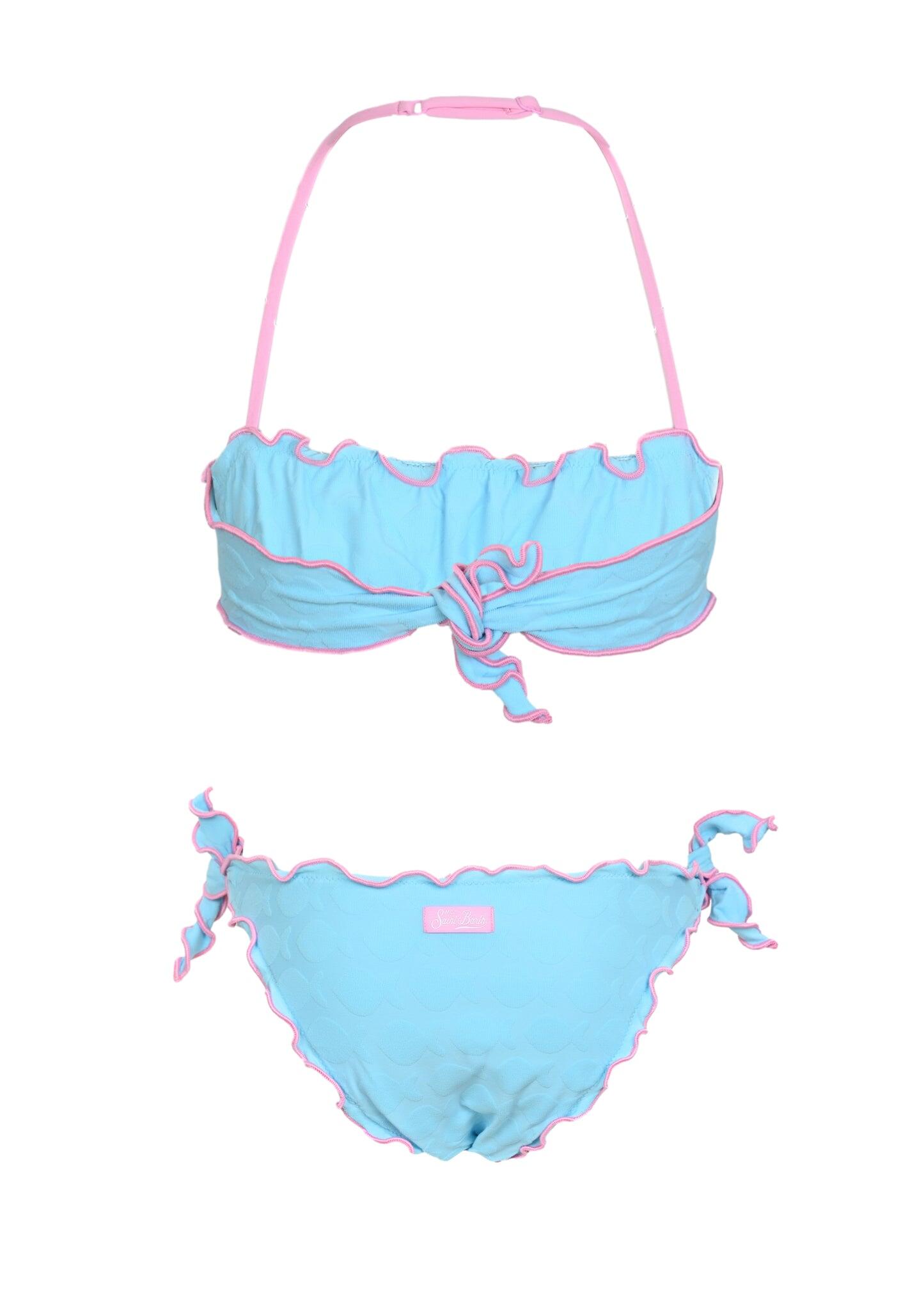 Emy Bandeau Bikini with Fish Embossed - Bikini