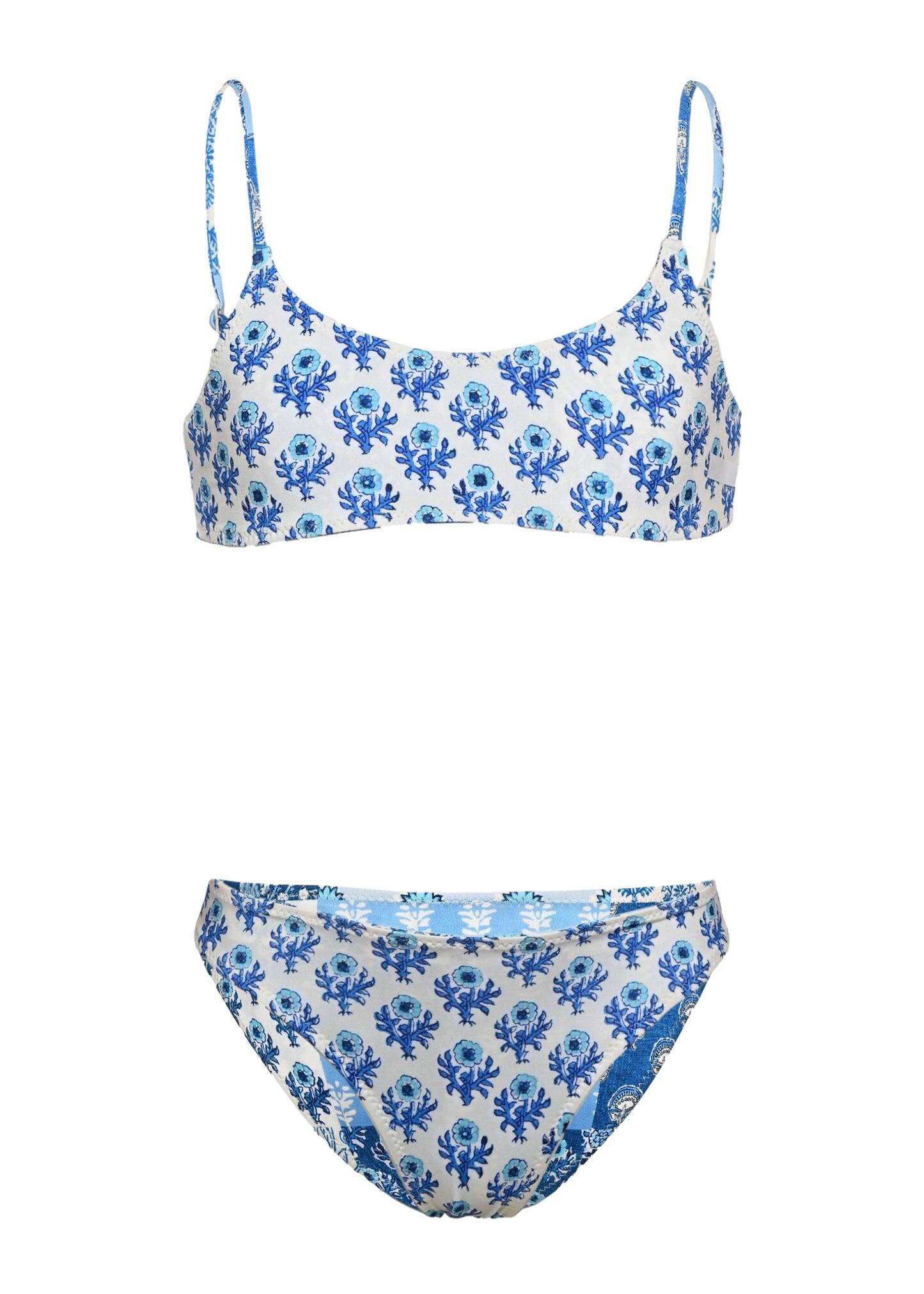 Jaiden Reversible Floral Print Bralette Bikini - Bikini