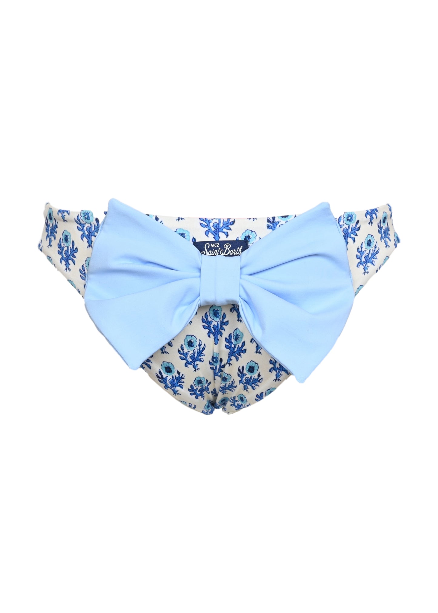 Madame Swim Briefs with Bow and Flower Print - Bikini Bottom