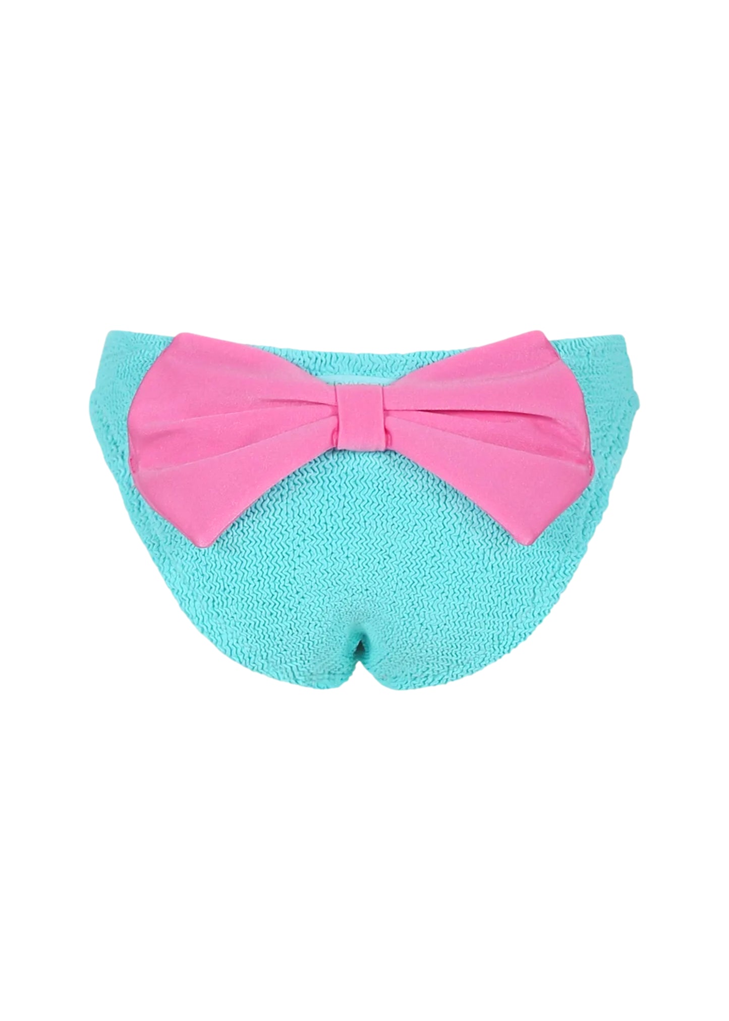 Madame Water Green Lurex Swim Briefs with Pink Bow - 2-4 YRS - Bikini Bottom