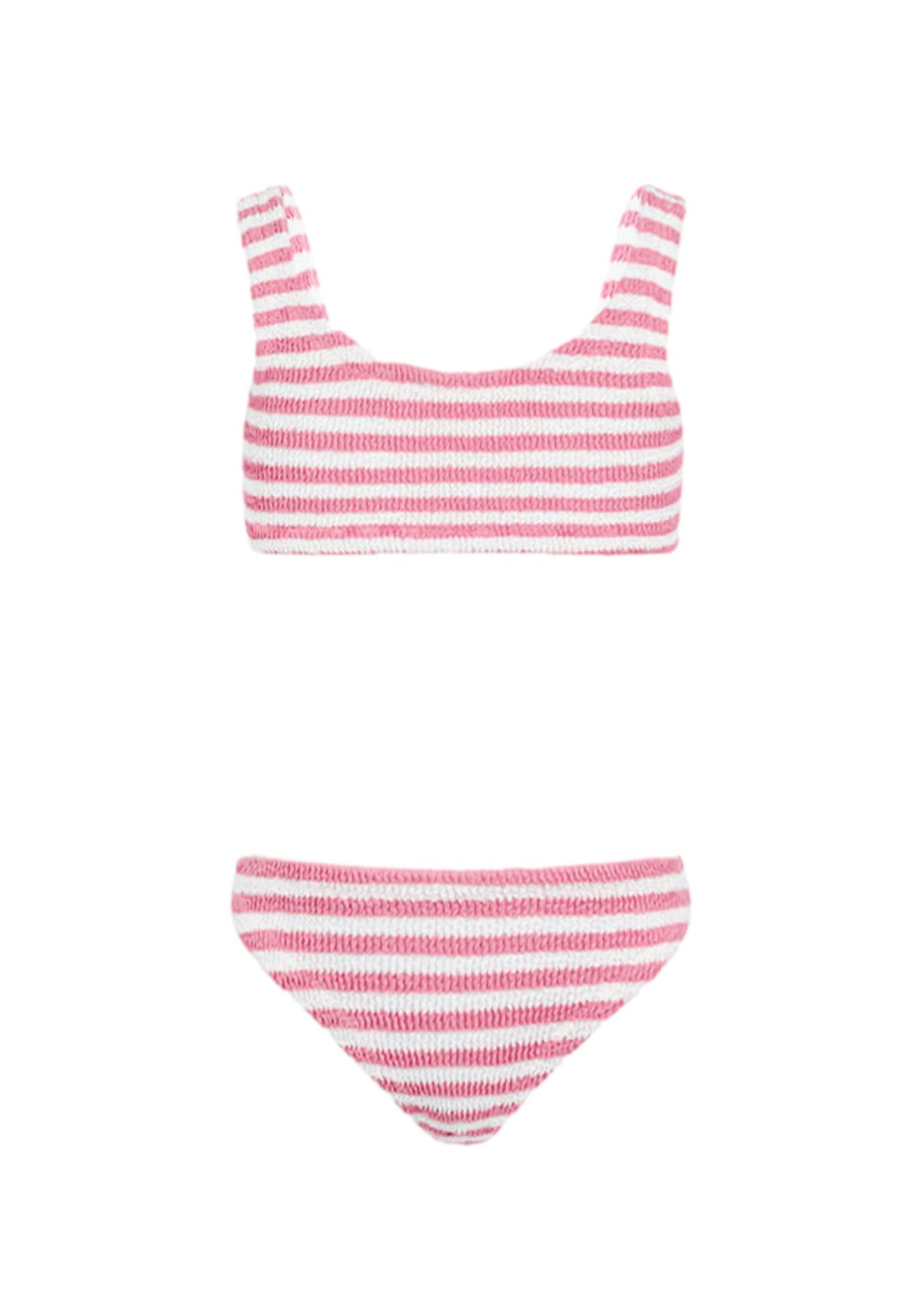 Pink striped crinkle classic bralette bikini Baker - Bikini