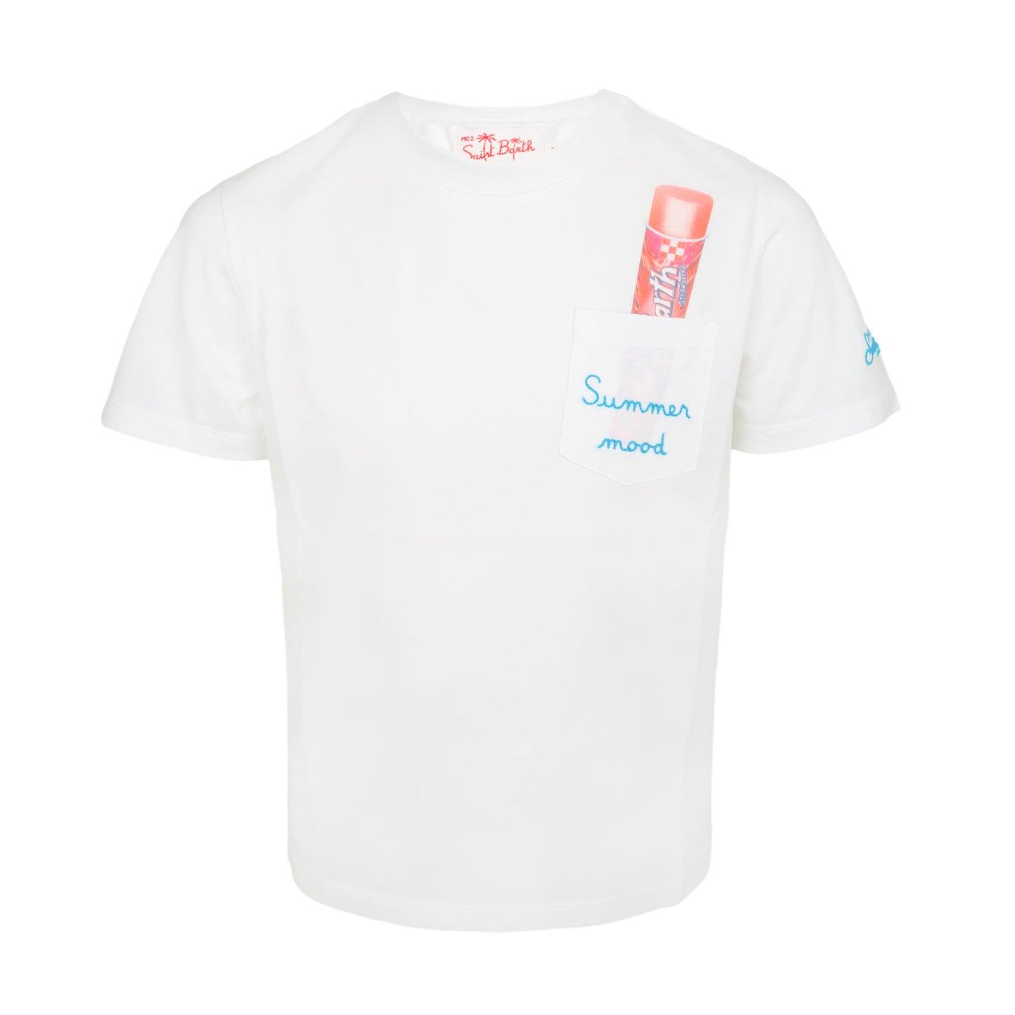 Eddy Boys T-Shirt with Pocket Licky White - Boys T-Shirt