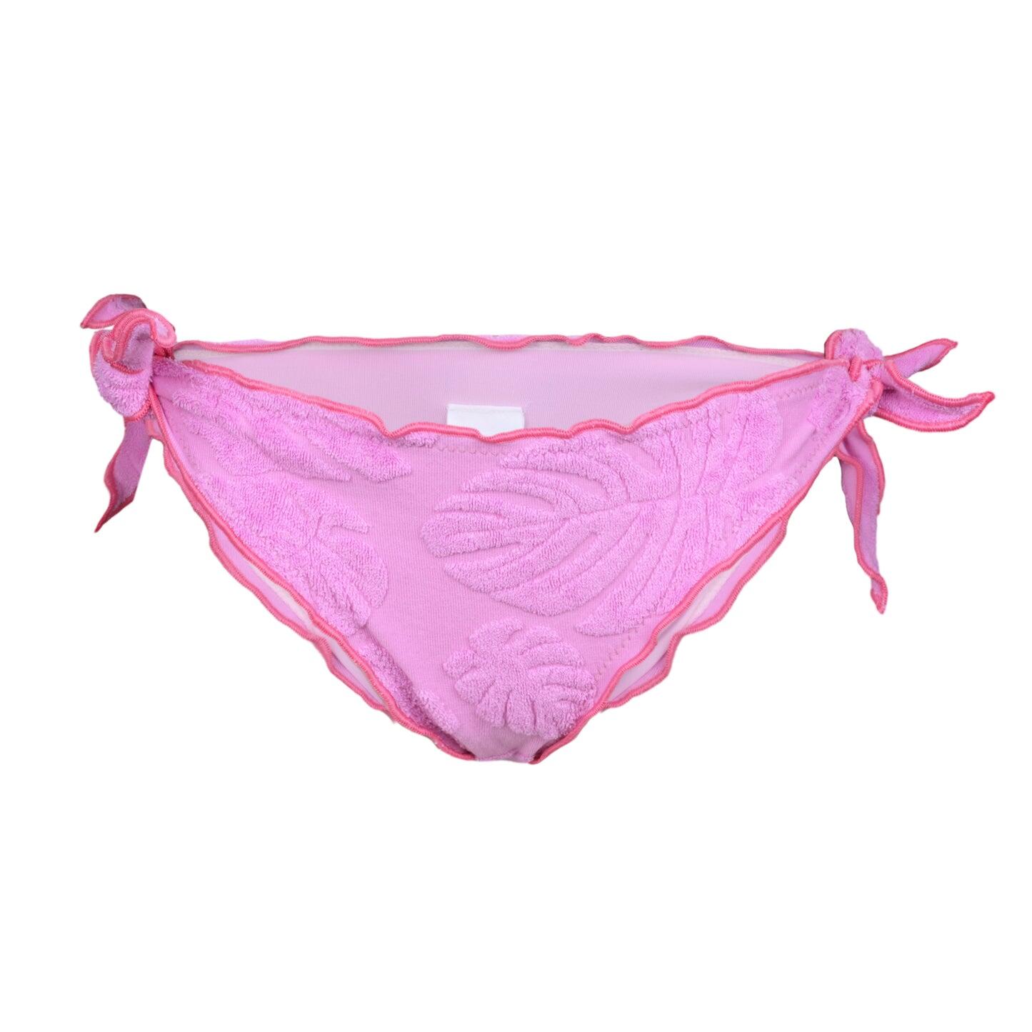Hope Frou Frou Girls Bikini Terry Embossed Leaf Pink - Girls Bikini