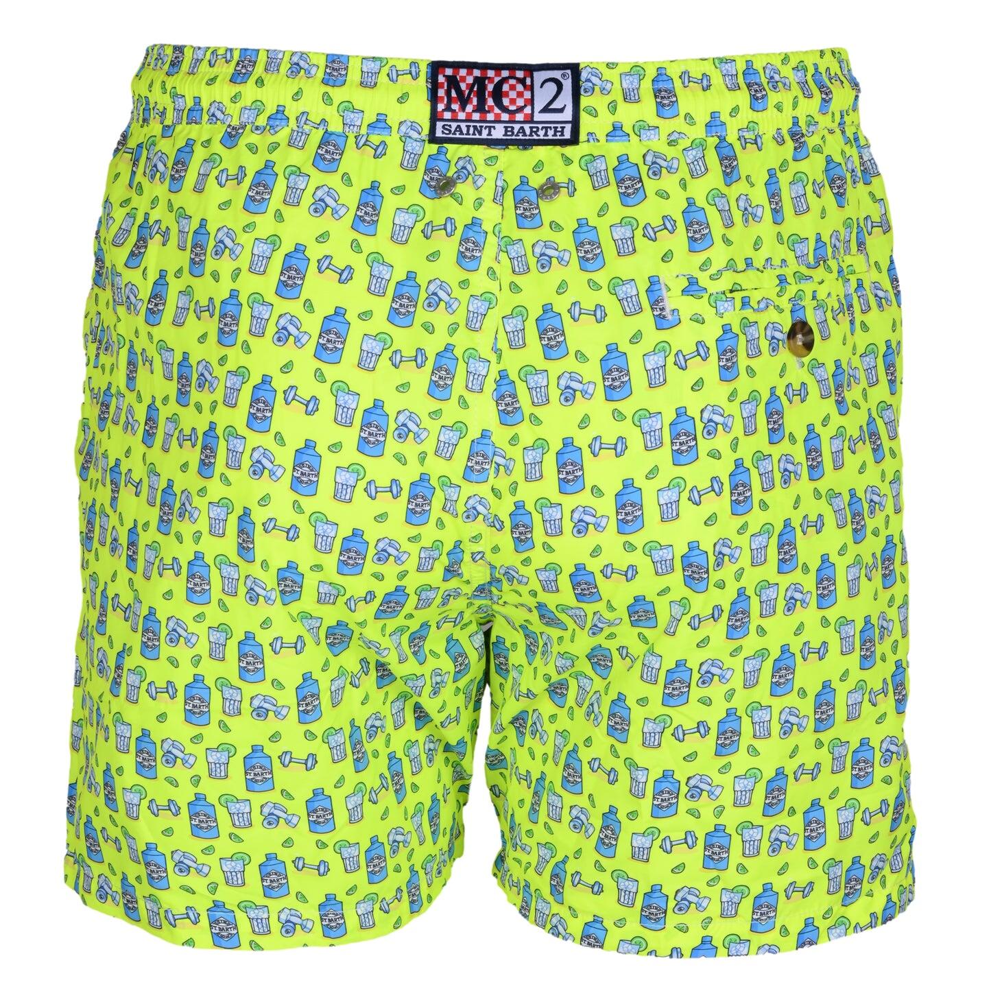 Lighting Micro Gin Gym Neon Yellow Mens Swimshorts - Men’s Swim Shorts