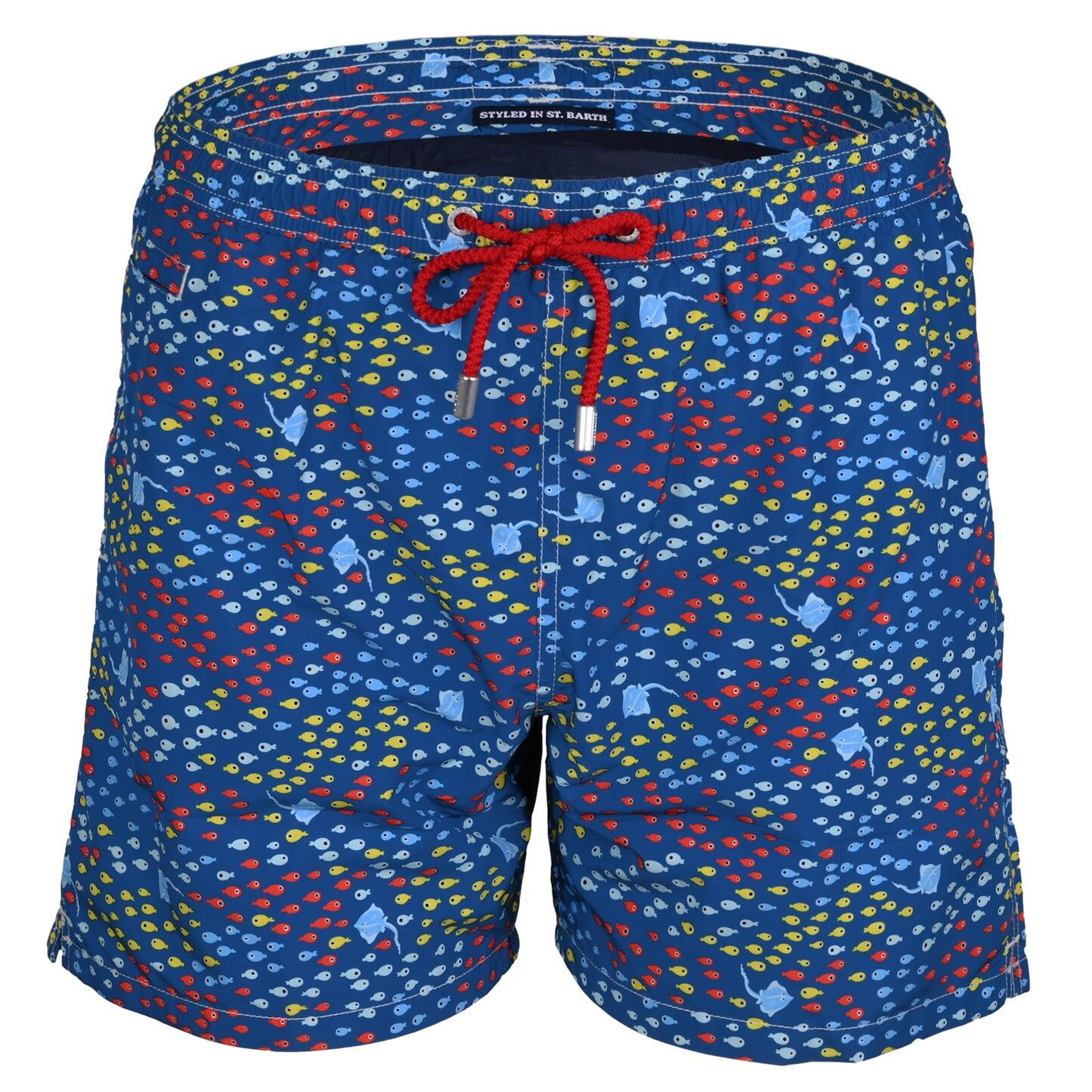 Lighting Micro Ray Fish Blue Mens Swimshorts - Men’s Swim Shorts
