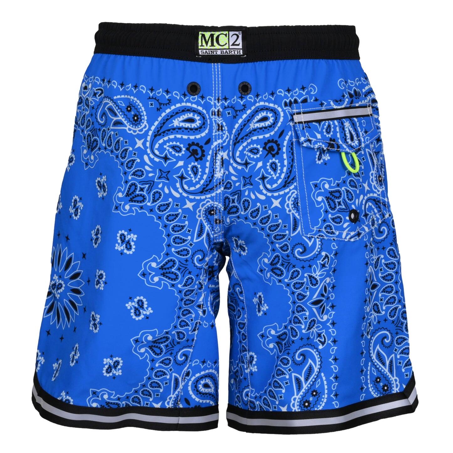 Malibu JR Bandanna Blue Boys Swimshorts - Swim Shorts