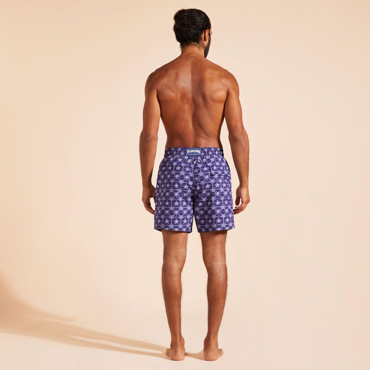 Men Swim Shorts Stars Navy Blue