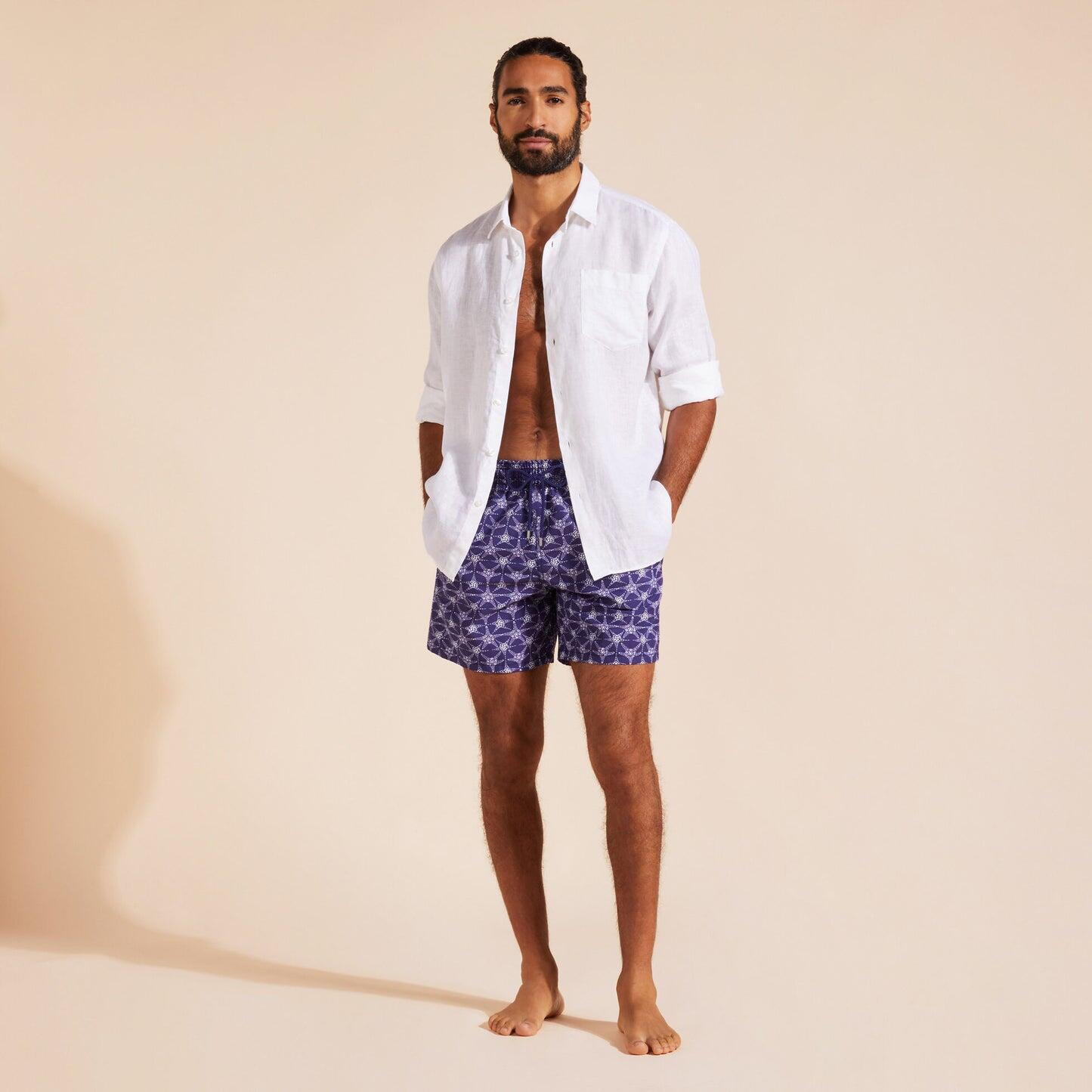 Men Swim Shorts Stars Navy Blue