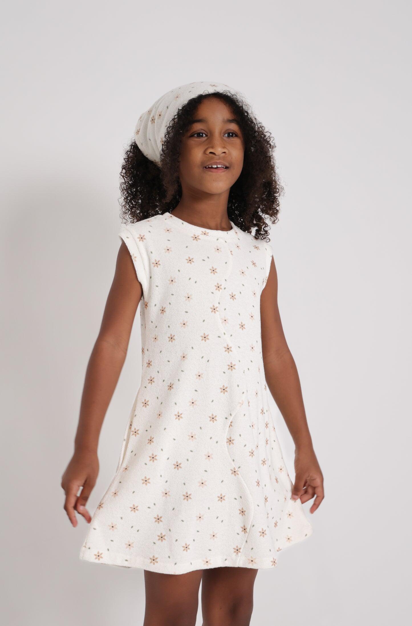 Star Flower Terry Towelling Dress & Head Scarf