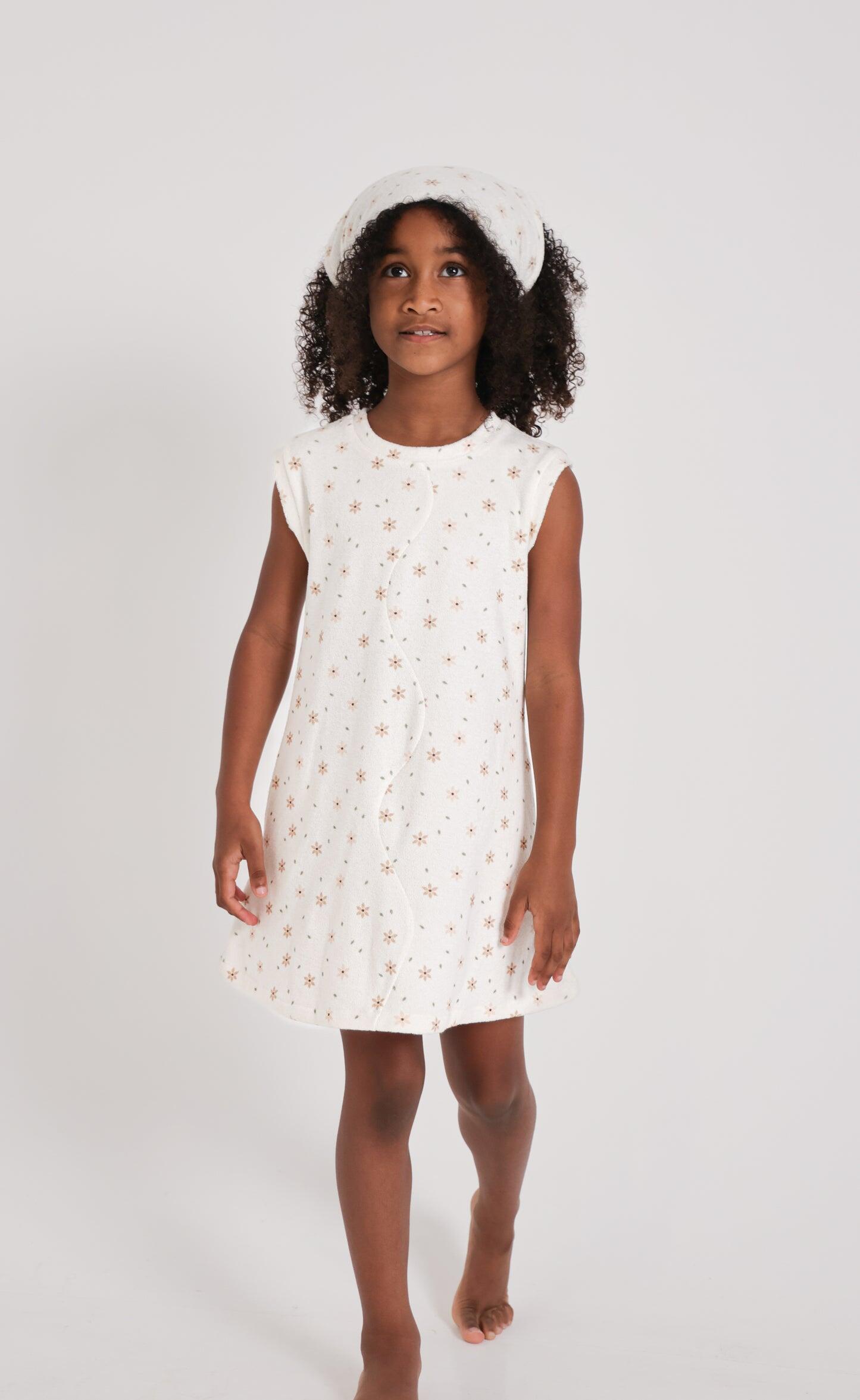 Star Flower Terry Towelling Dress & Head Scarf