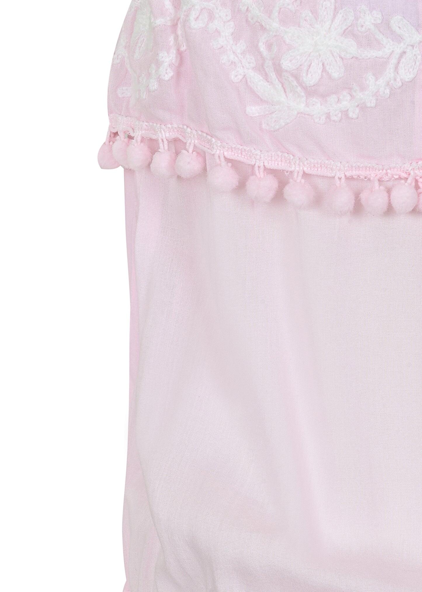 Girls Eisha Blush/White Playsuit - Playsuit