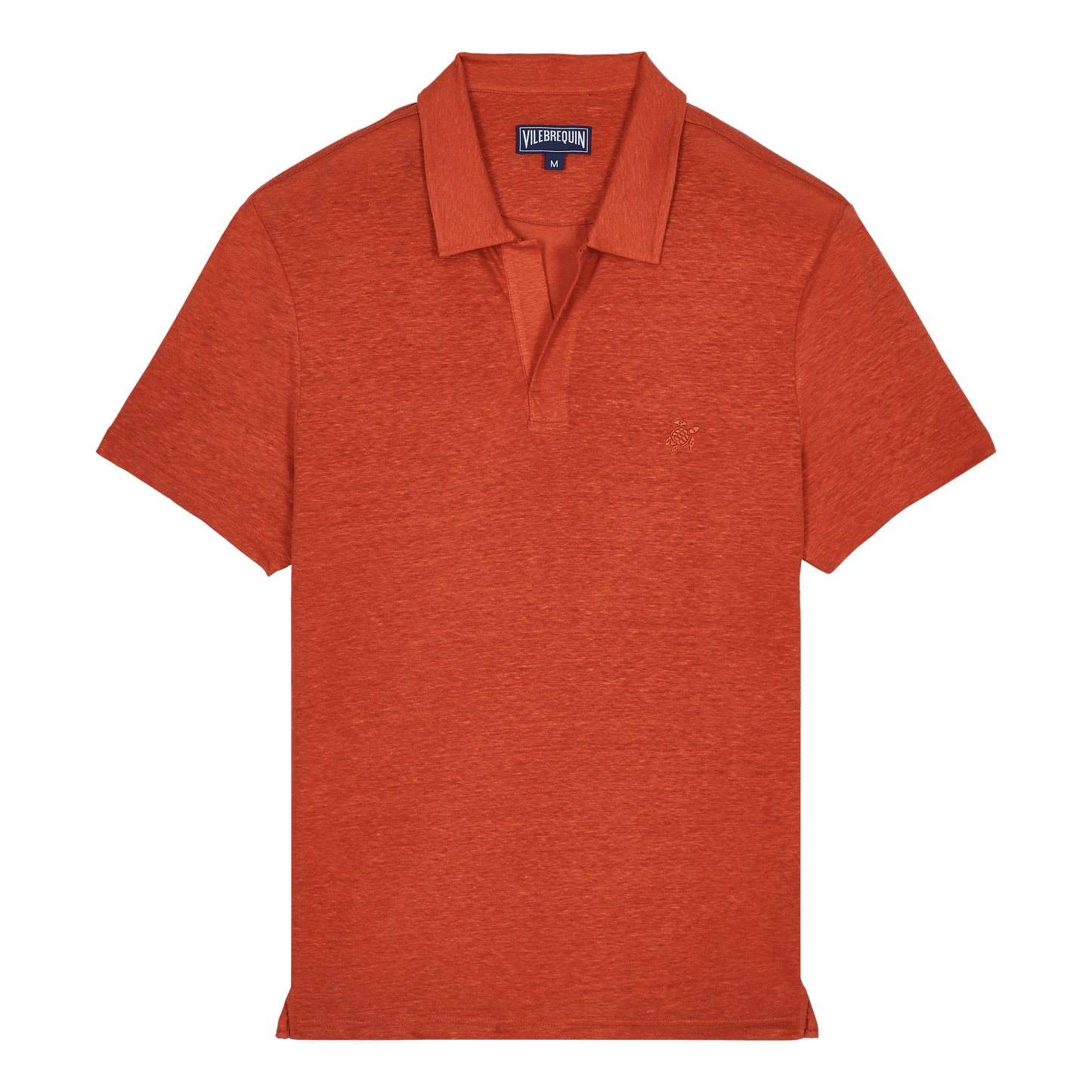 Men Linen Jersey Polo Shirt Solid Red