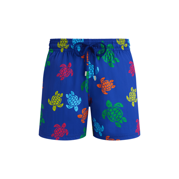 Men Stretch Short Swim Shorts Tortues Multicolores