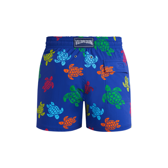 Men Stretch Short Swim Shorts Tortues Multicolores