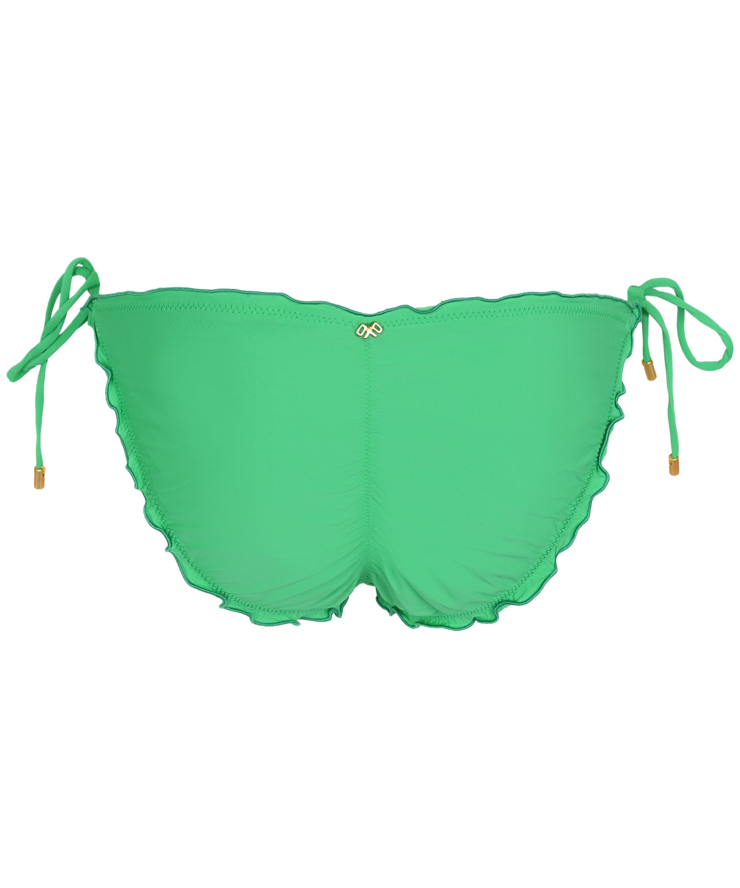 Embroidered Lettuce Edge Tie Full Cover - Bikini Bottom