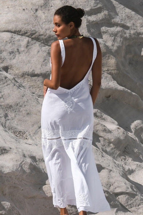 Roma White Maxi Dress - Dress